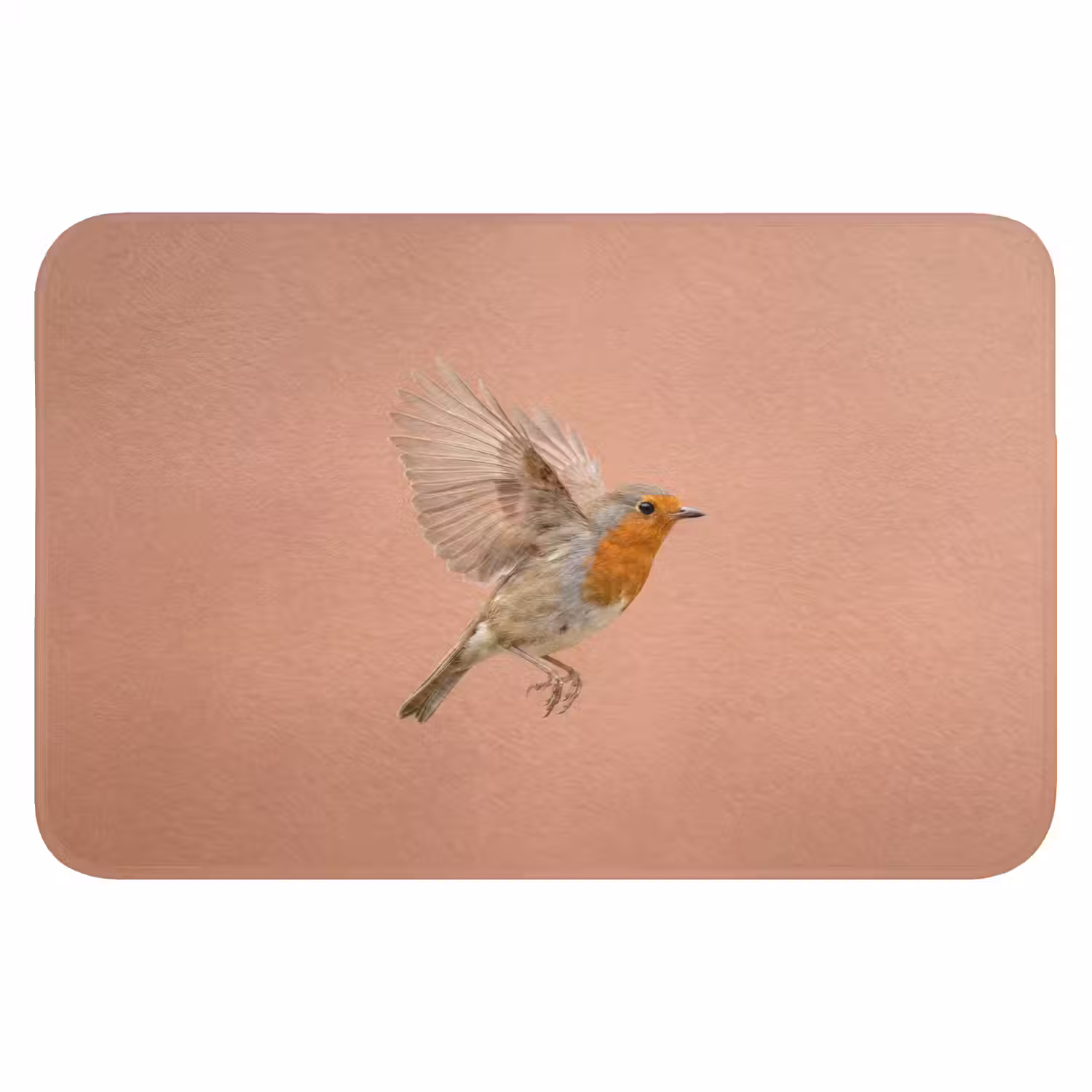 Roodborst - Natuur - Roze Badmat klein -3d