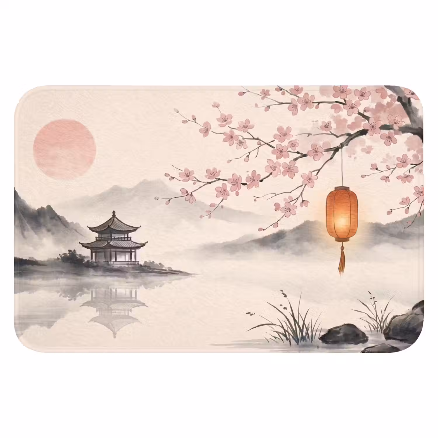 Zon - Japans - Traditioneel Badmat klein -3d