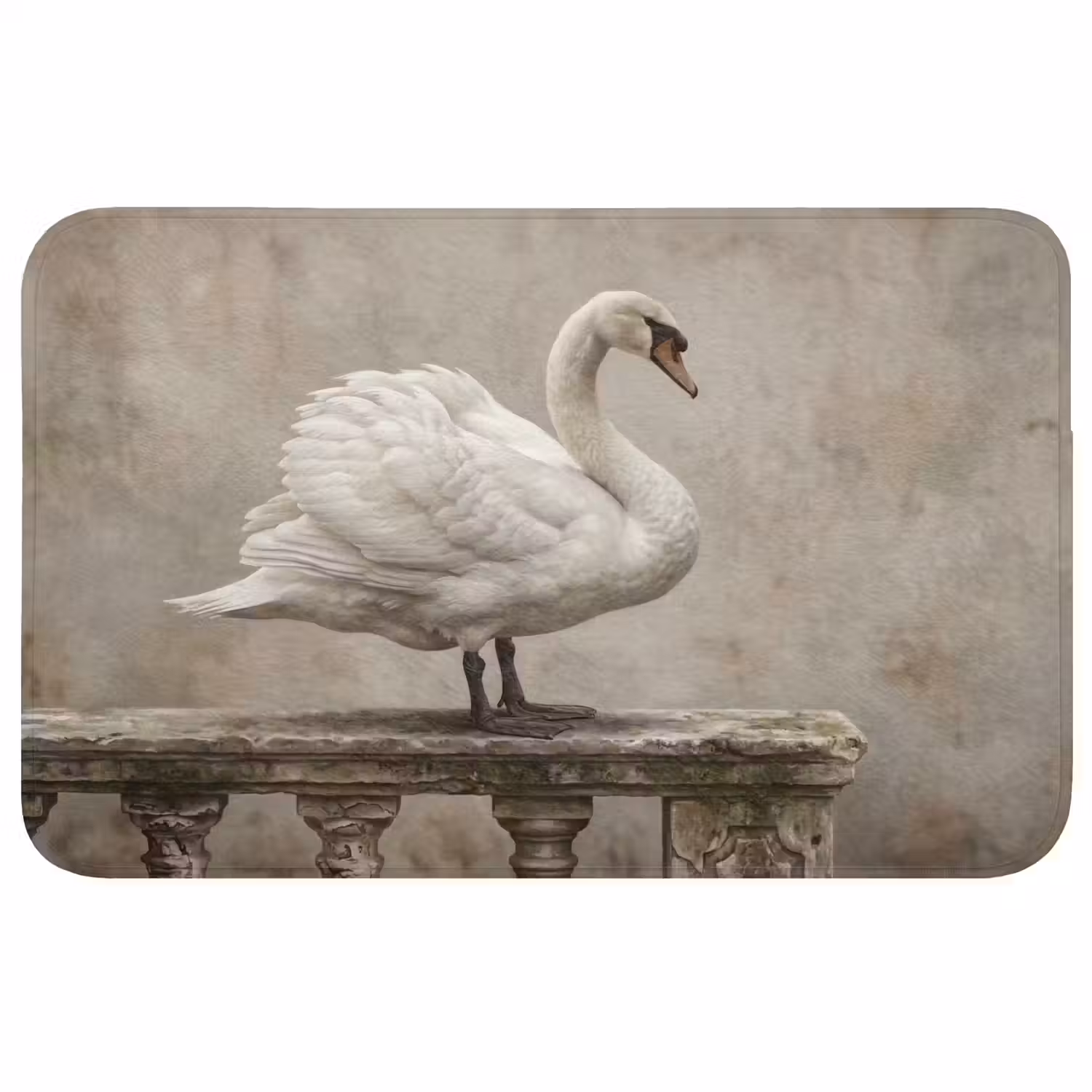 Zwaan - Elegant - Dieren - Wit Badmat klein -3d