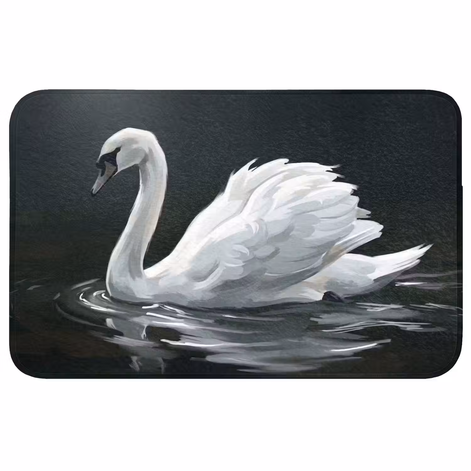 Zwaan - Water - Natuur - Realistisch - Wit Badmat middel -3d