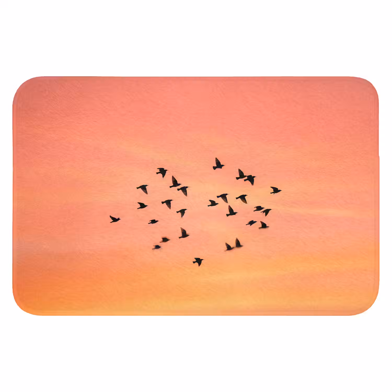 Zwerm - Vogels - Oranje Badmat klein -3d