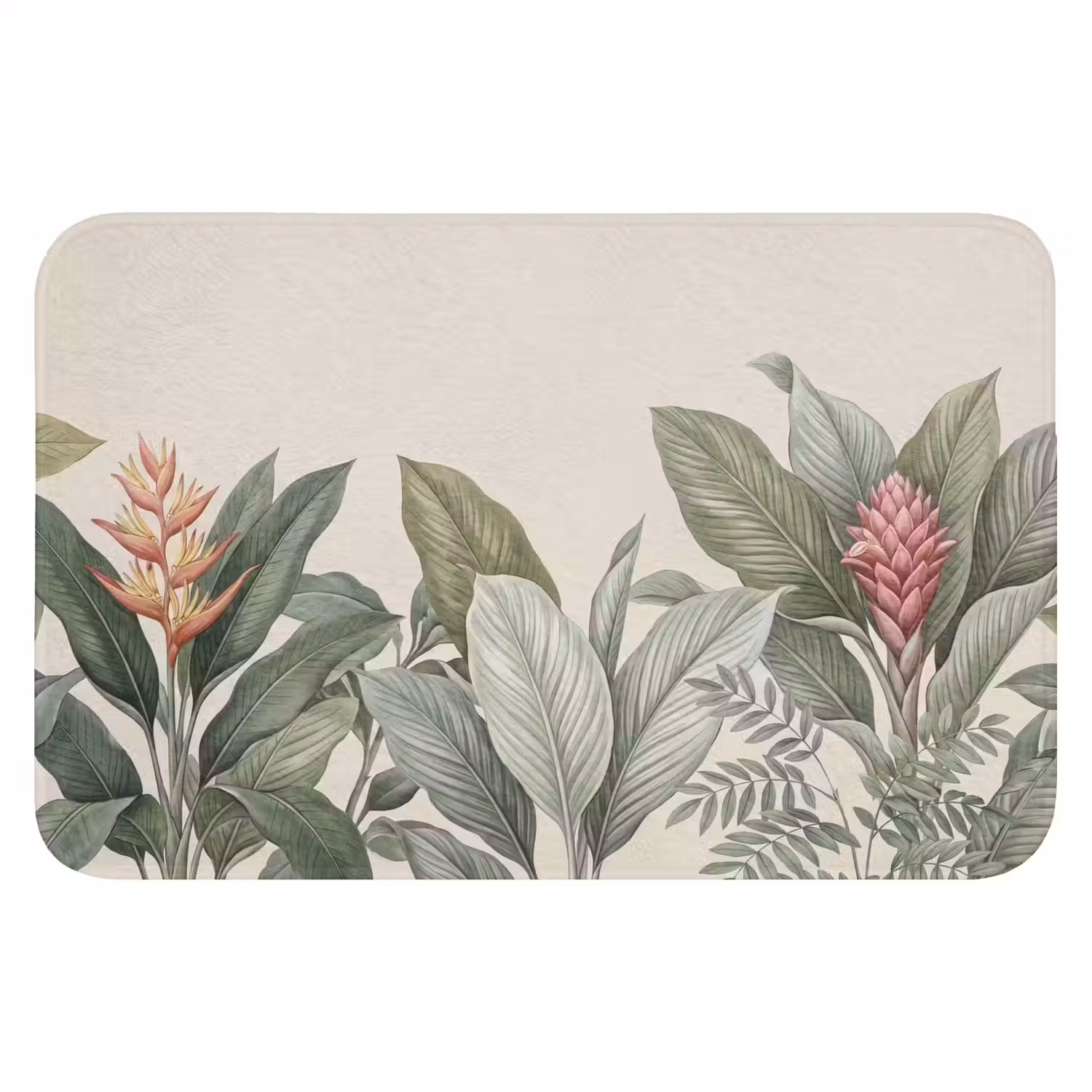 Tropisch - Planten - Modern - Groen Badmat klein -3d