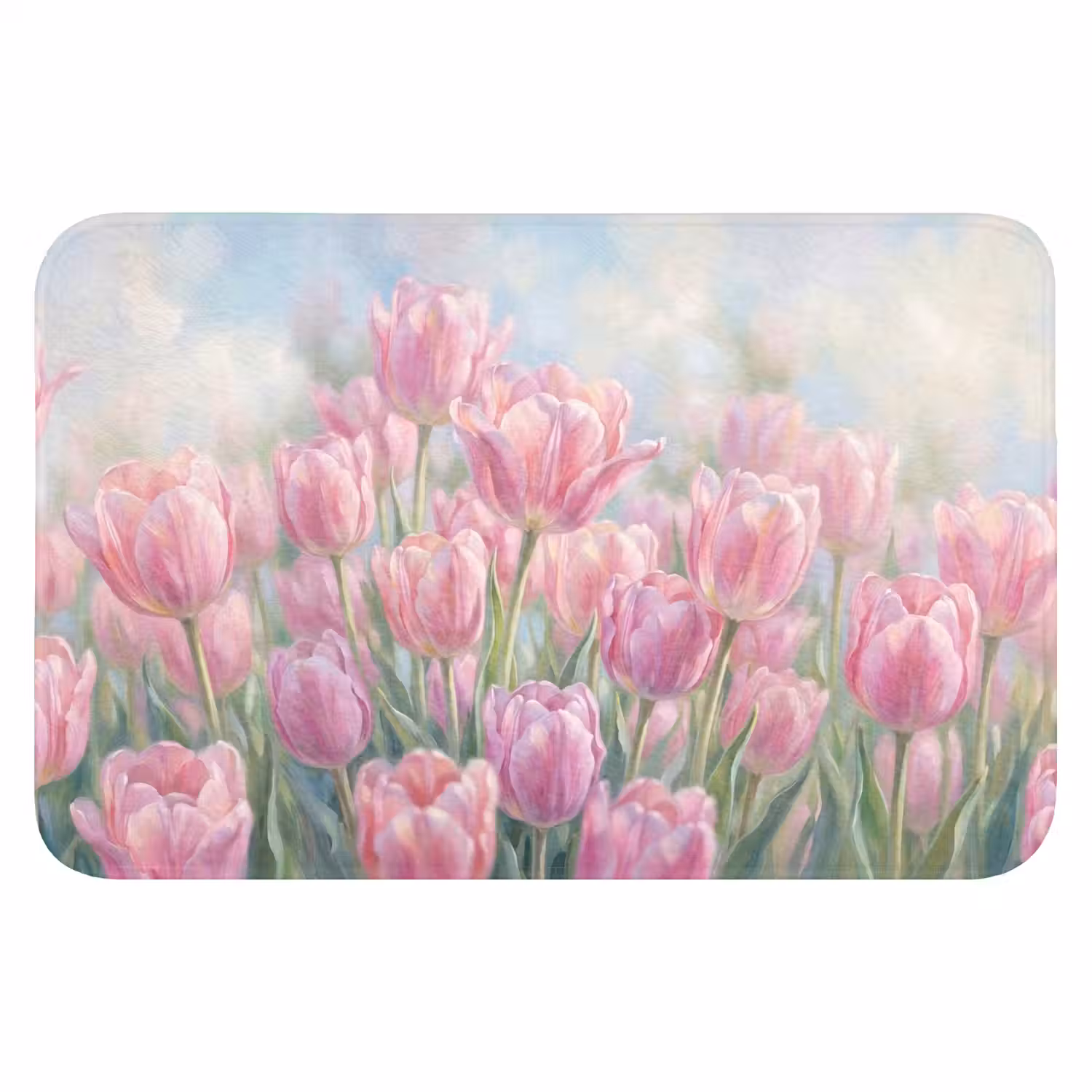 Tulpen - Veld - Lente - Roze Badmat klein -3d