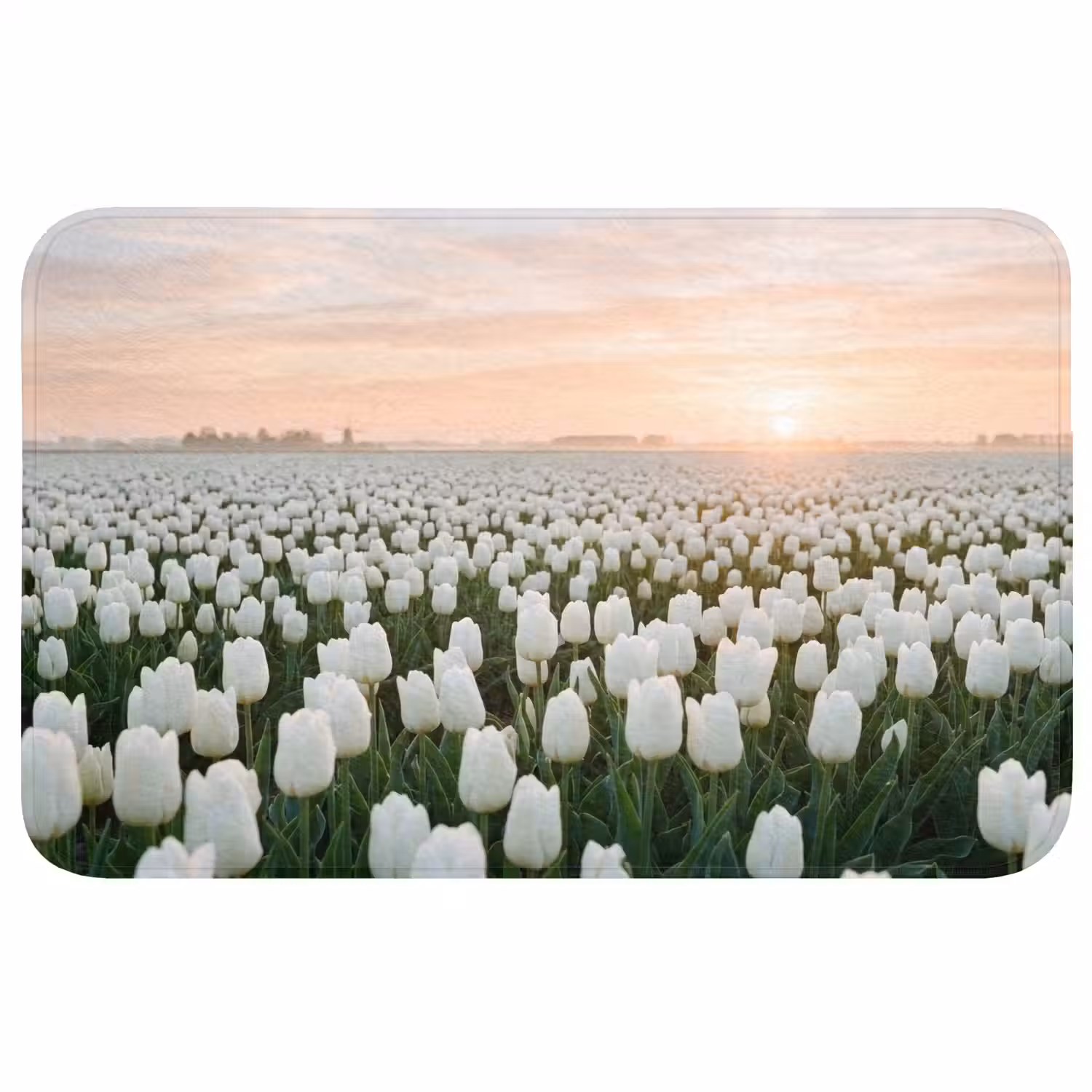 Tulpen - Landschap - Wit Badmat klein -3d