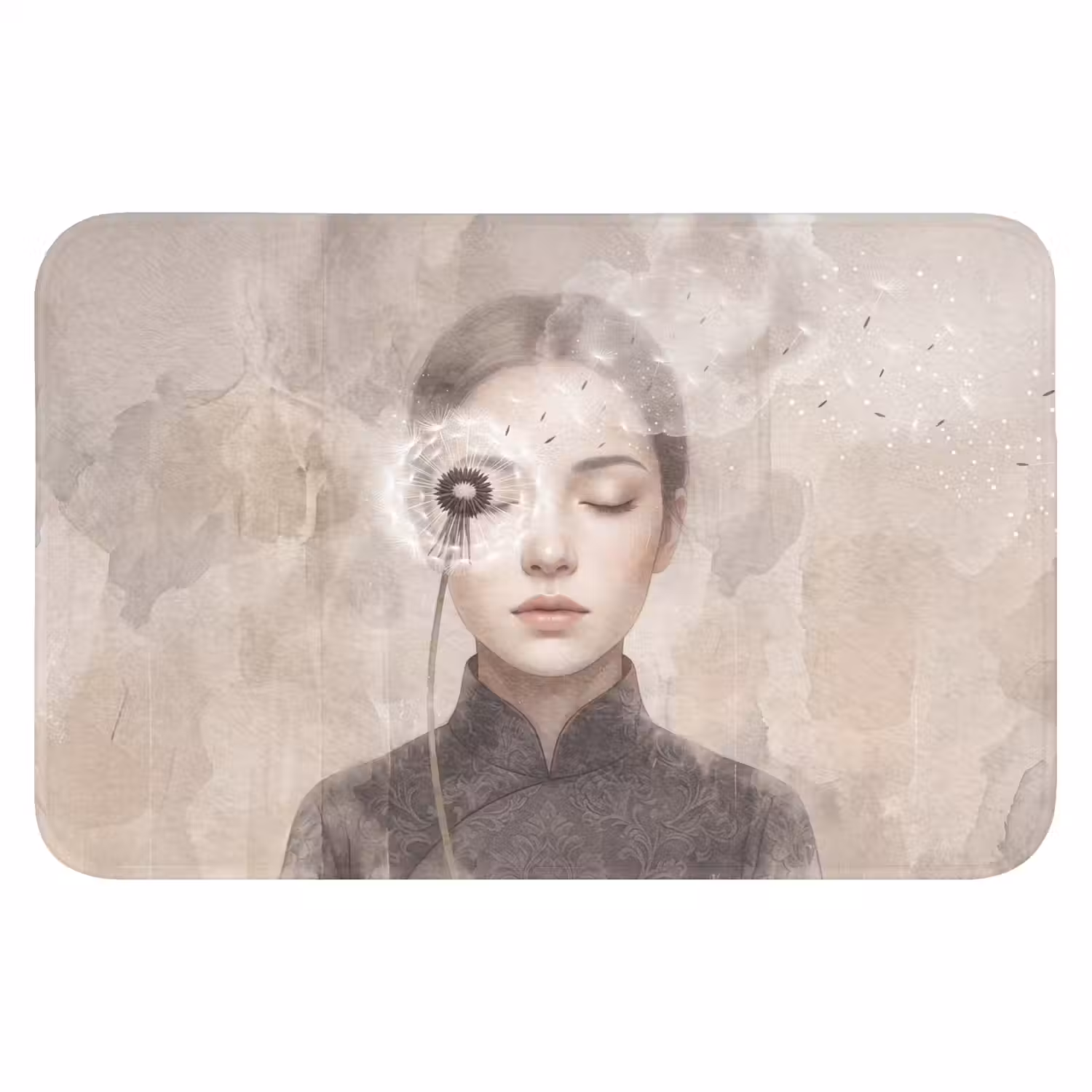 Vrouw - Sereen - Grijs Badmat klein -3d