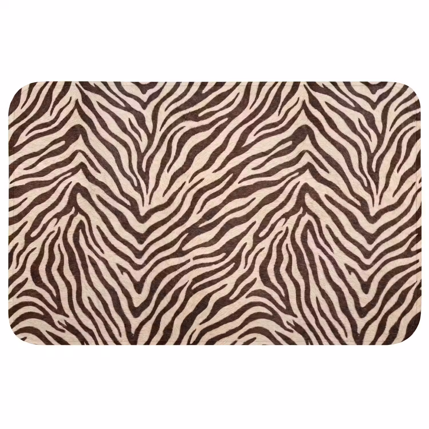 Zebra - Strepen - Bruin Badmat klein -3d