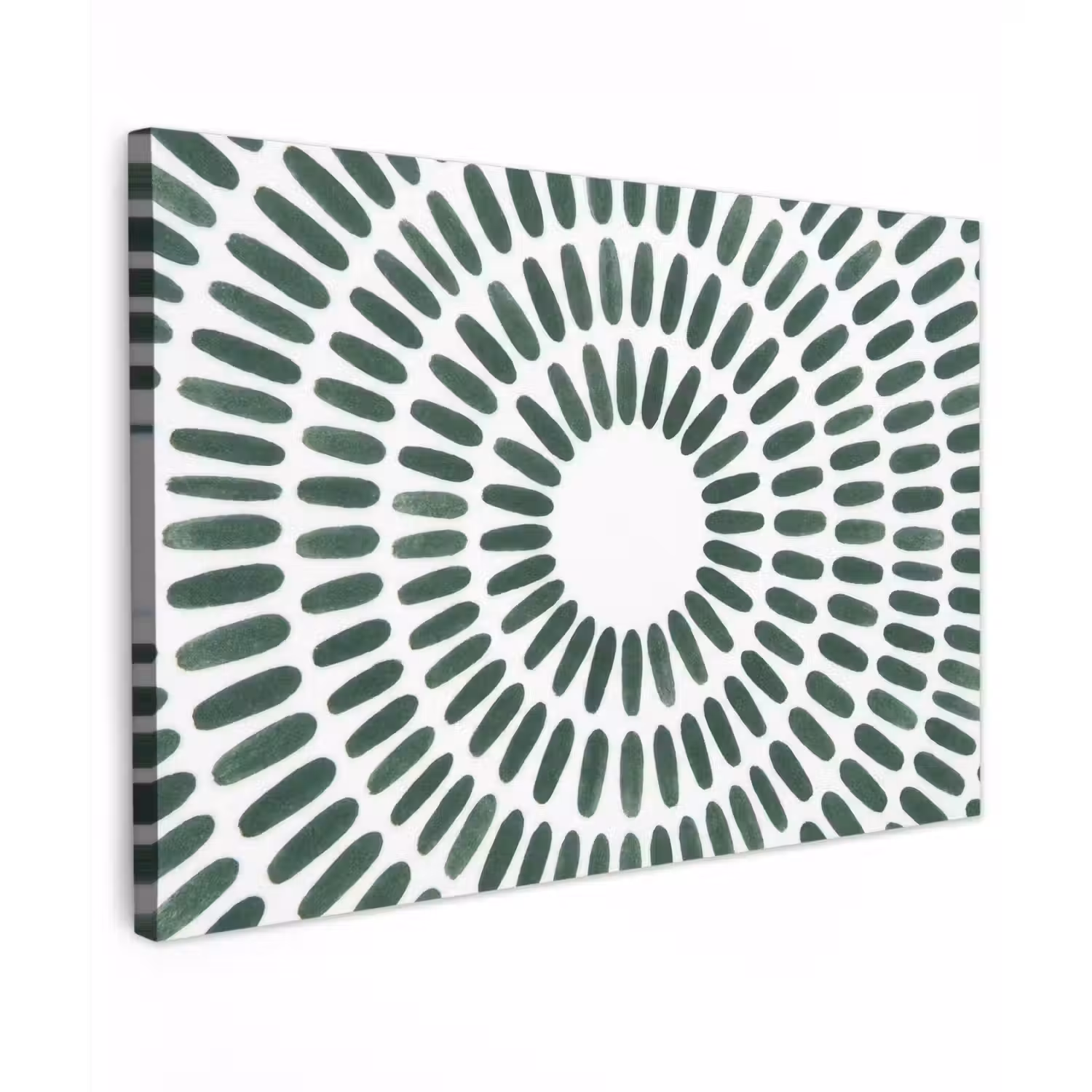 Abstract - Cirkel - Patroon - Modern - Groen canvas 2cm klein -z3d