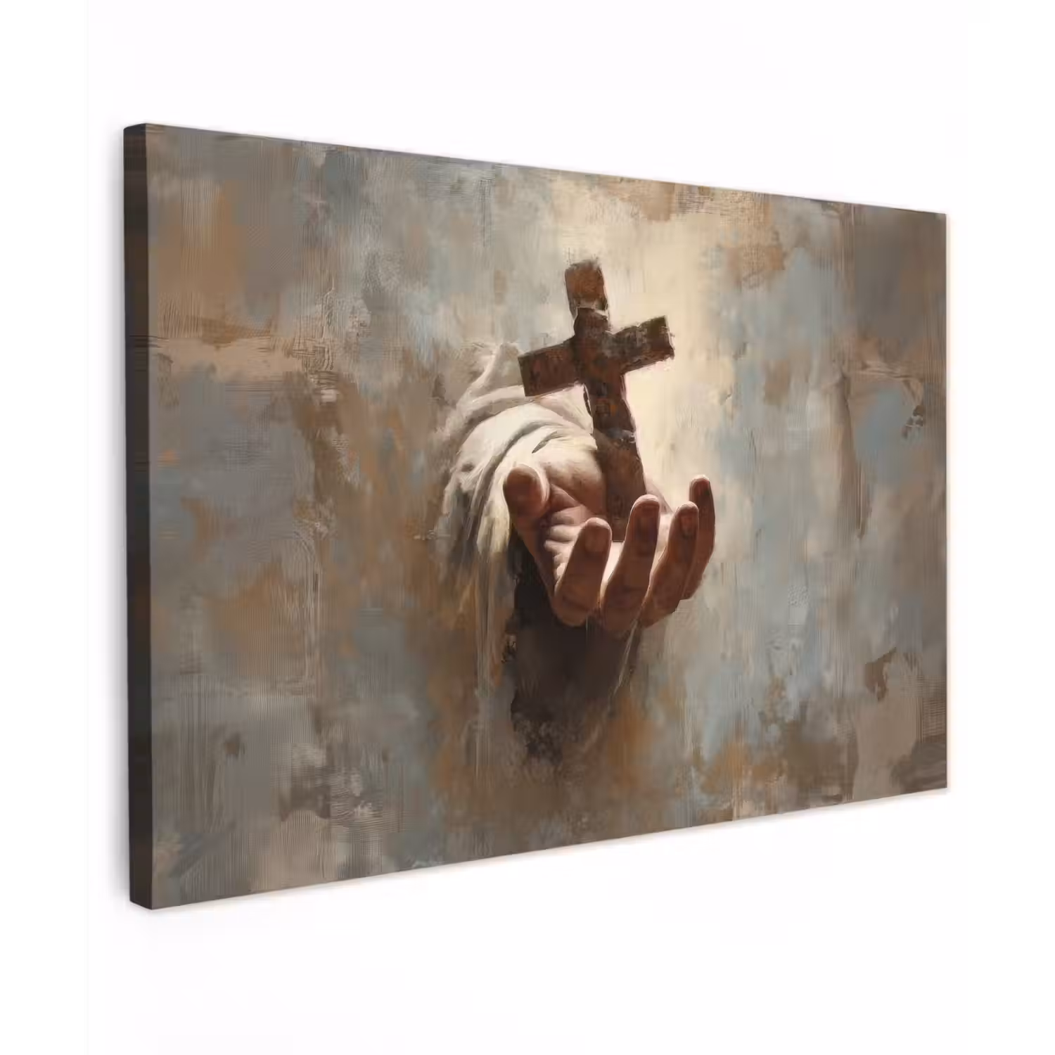 Abstract - Kruis - Hand - Christendom canvas 2cm klein -z3d