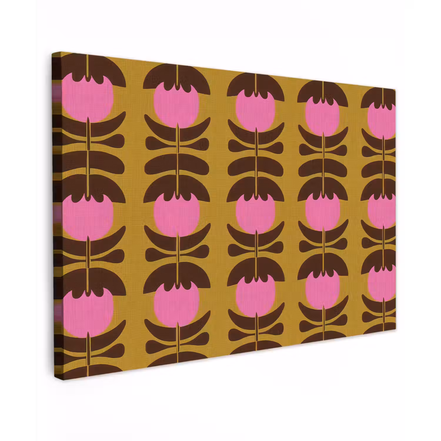 Abstract - Bloemen - Roze canvas 2cm klein 34 -z3d