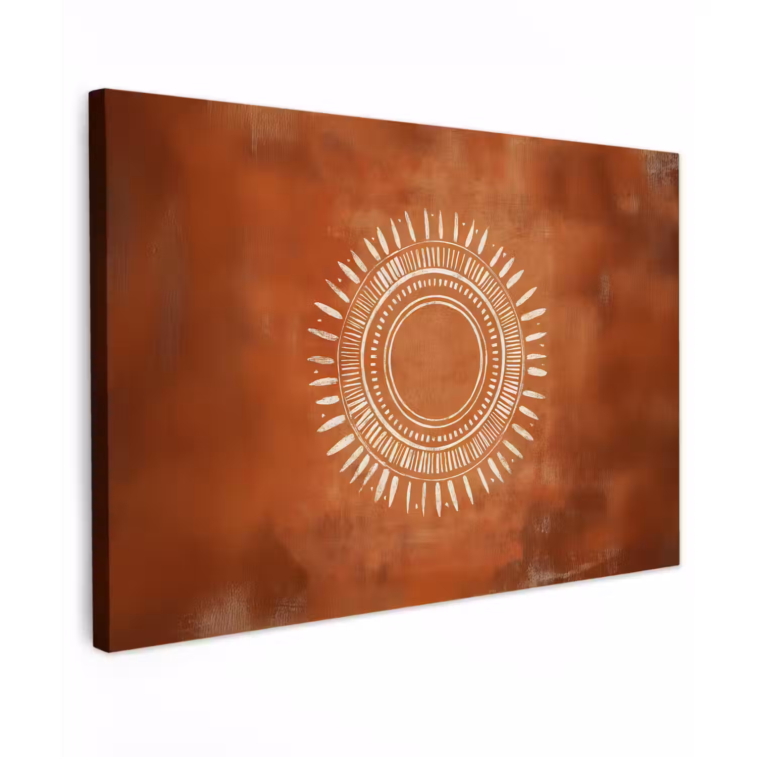 Abstract - Lijnen - Zonnestralen - Roodbruin canvas 2cm klein -z3d