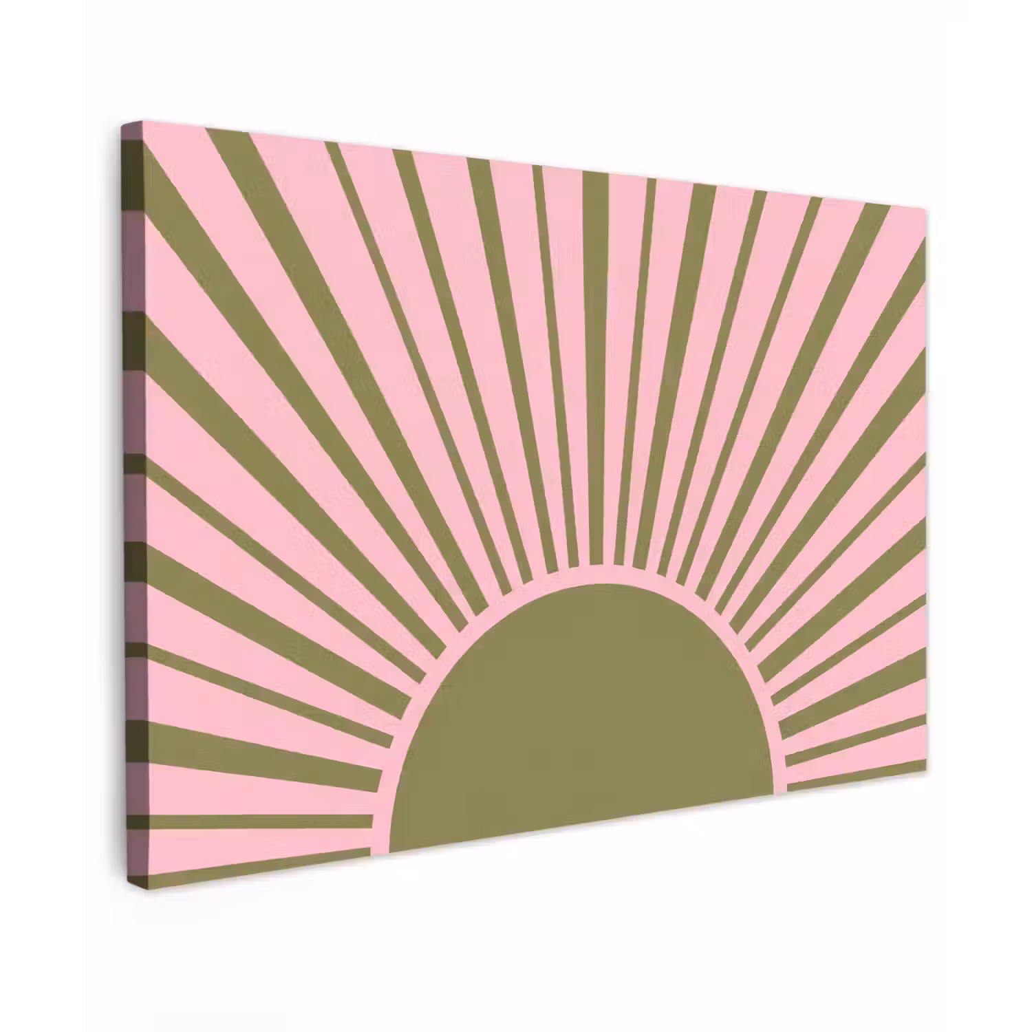Abstract - Stralen - Grafisch - Roze - Groen canvas 2cm klein -z3d