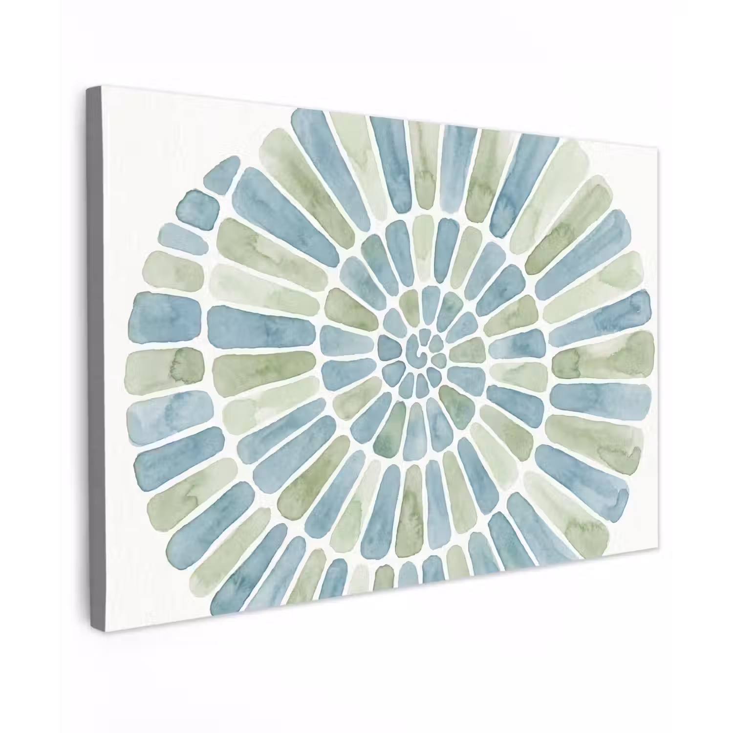 Abstract - Spiraal - Patroon - Modern - Blauw-Groen canvas 2cm klein -z3d