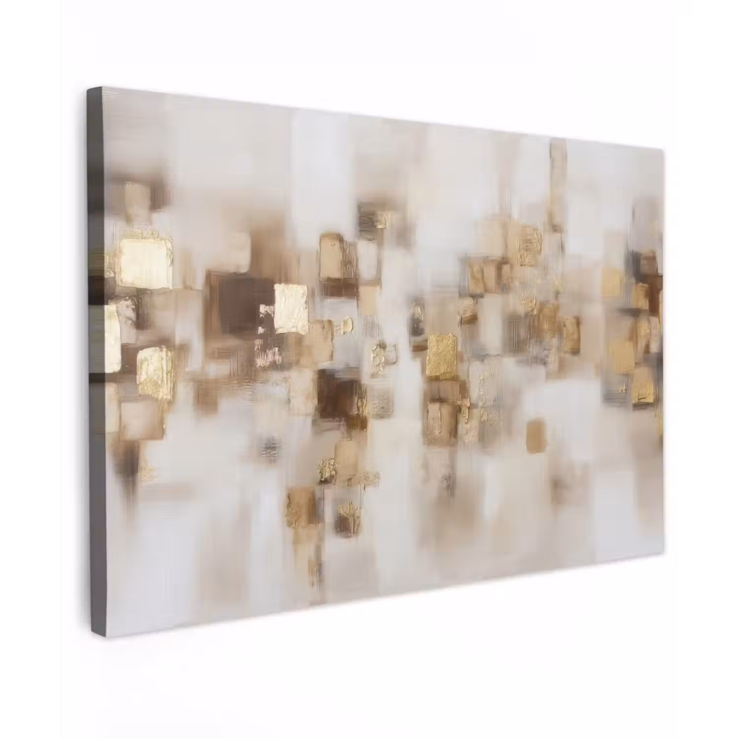 Abstracte vierkanten - Aardetonen - Mistig canvas 2cm klein -z3d