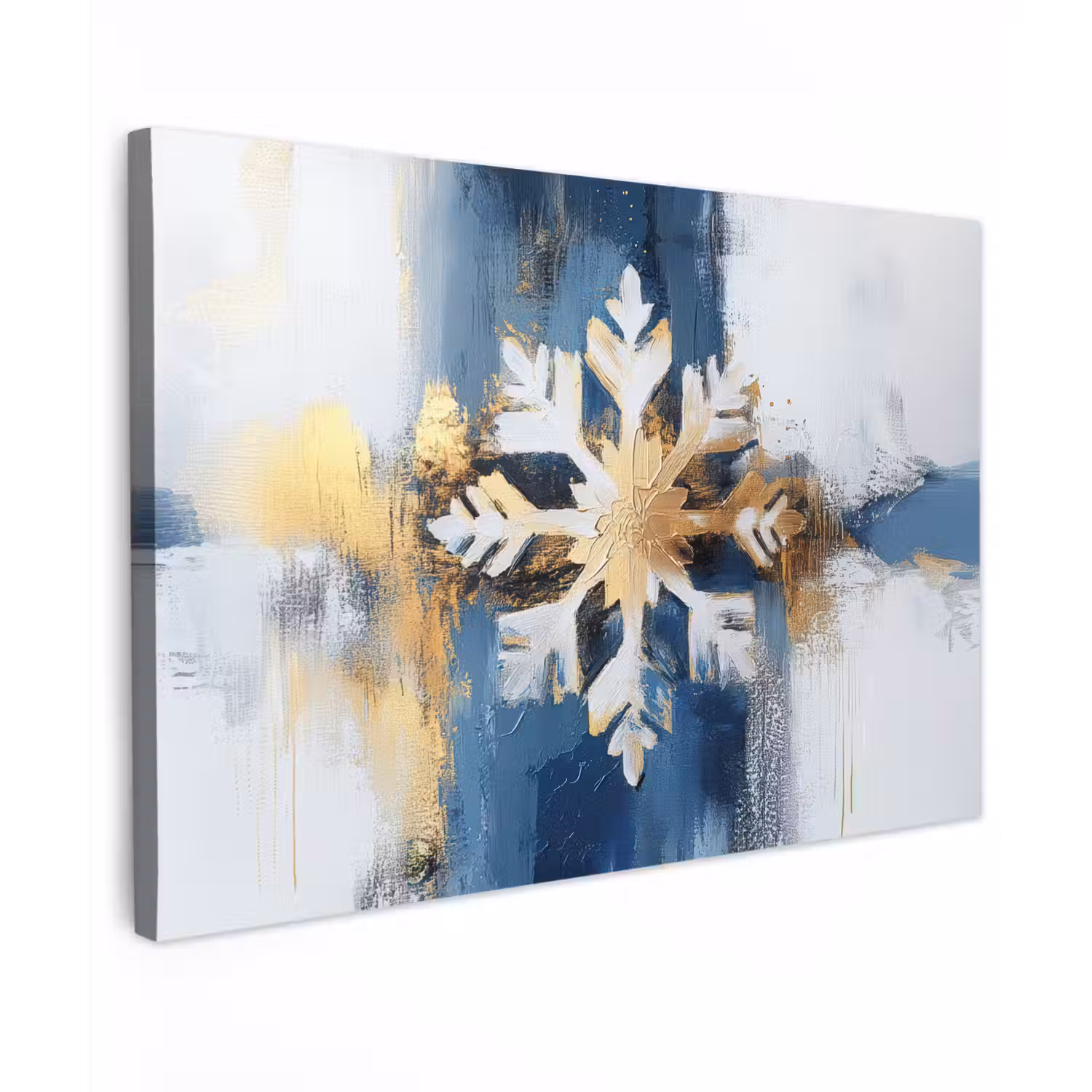 Abstract - Winter - Sneeuwvlok - Sneeuw - Goud canvas 2cm klein -z3d