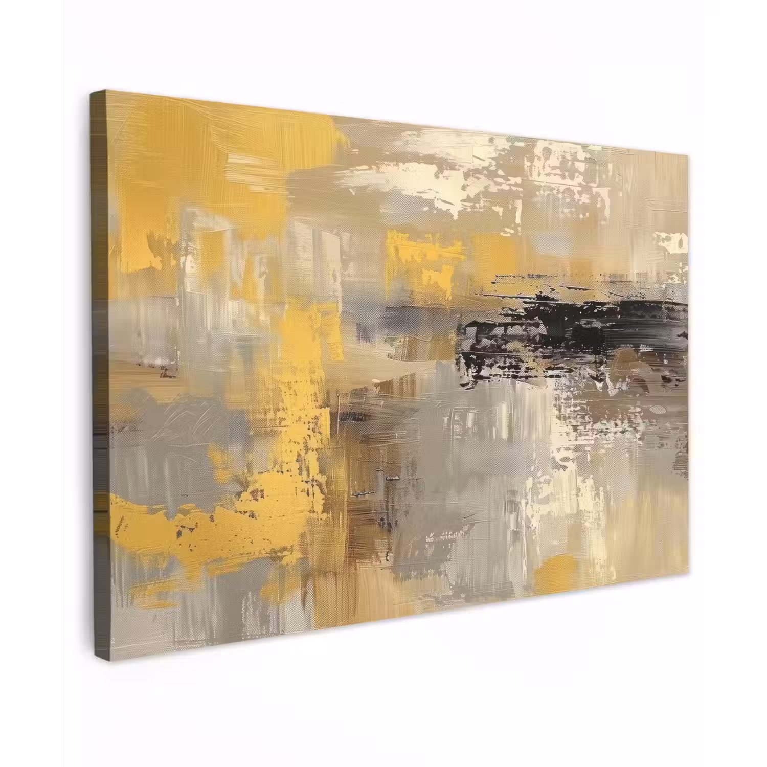 Abstract - Geel - Modern - Beige canvas 2cm klein -z3d
