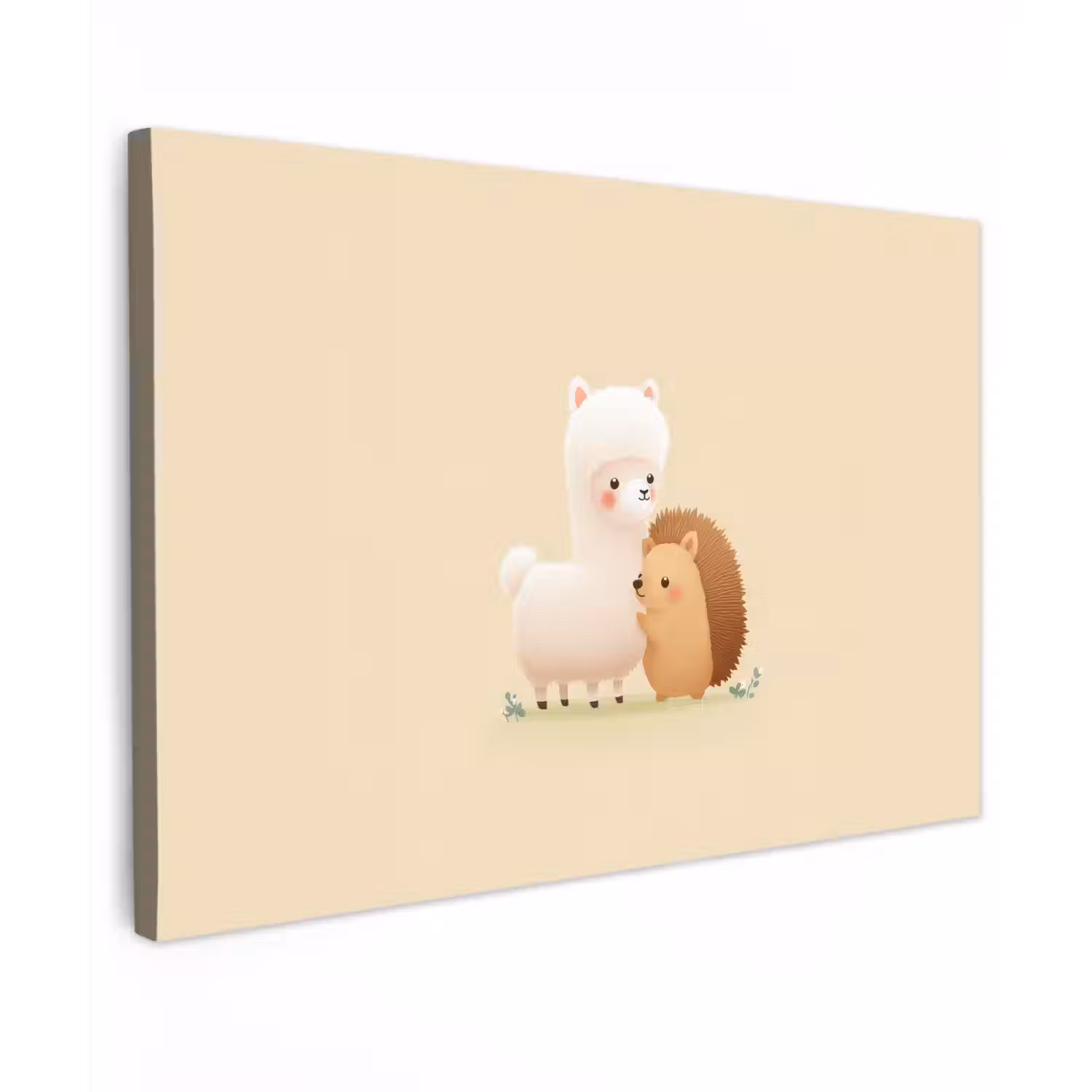 Alpaca - Egel - Bruin - Knuffelen canvas 2cm klein -z3d