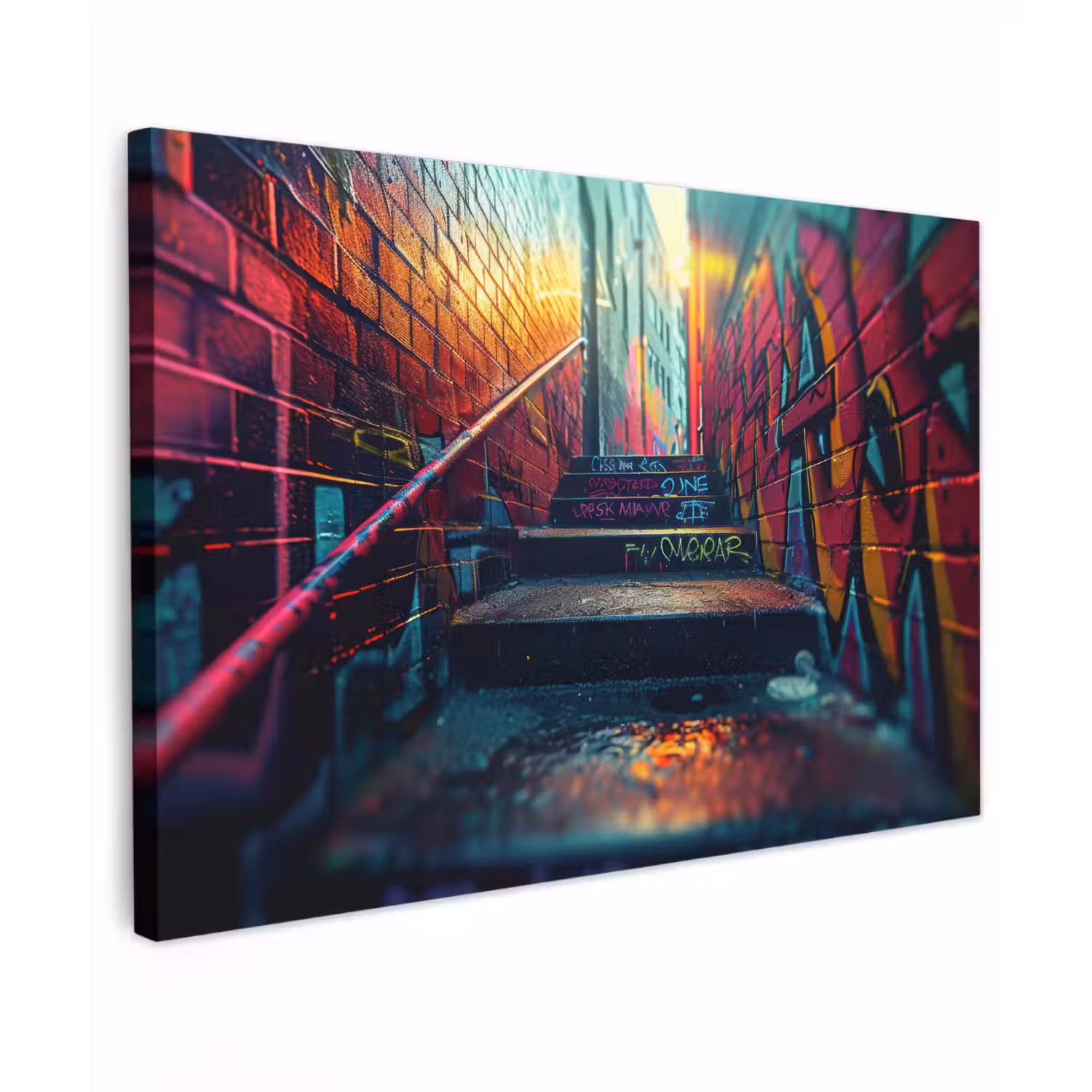 Architectuur - Neon - Trap - Graffiti canvas 2cm klein -z3d