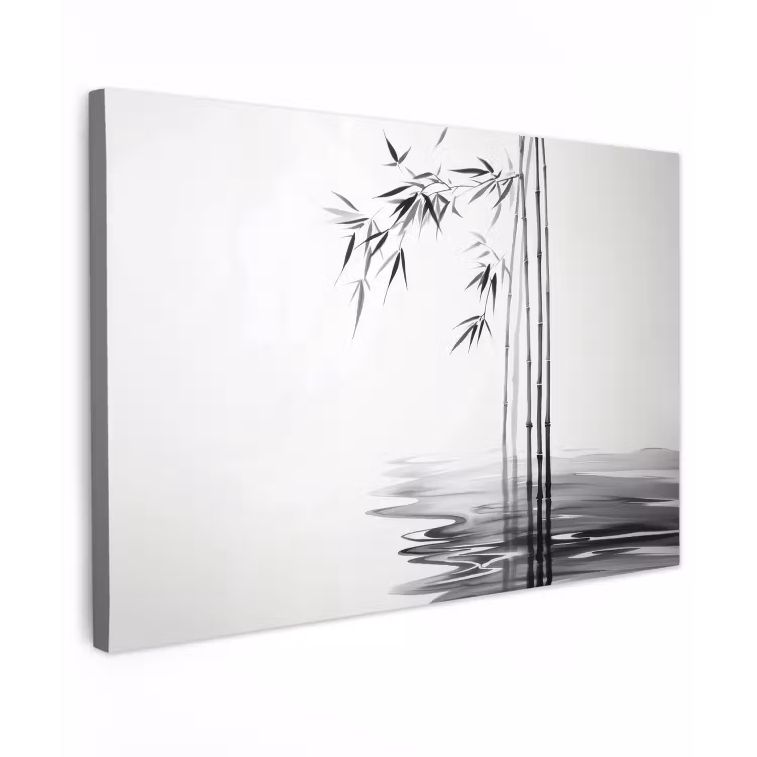 Bamboestammen - Water - Minimalistisch - Wit canvas 2cm klein -z3d