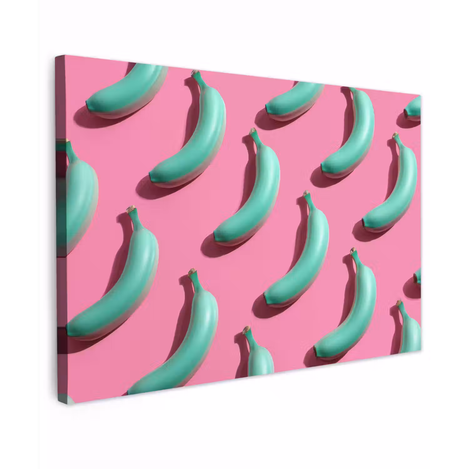 Bananen - Patroon - Blauw - Roze canvas 2cm klein -z3d