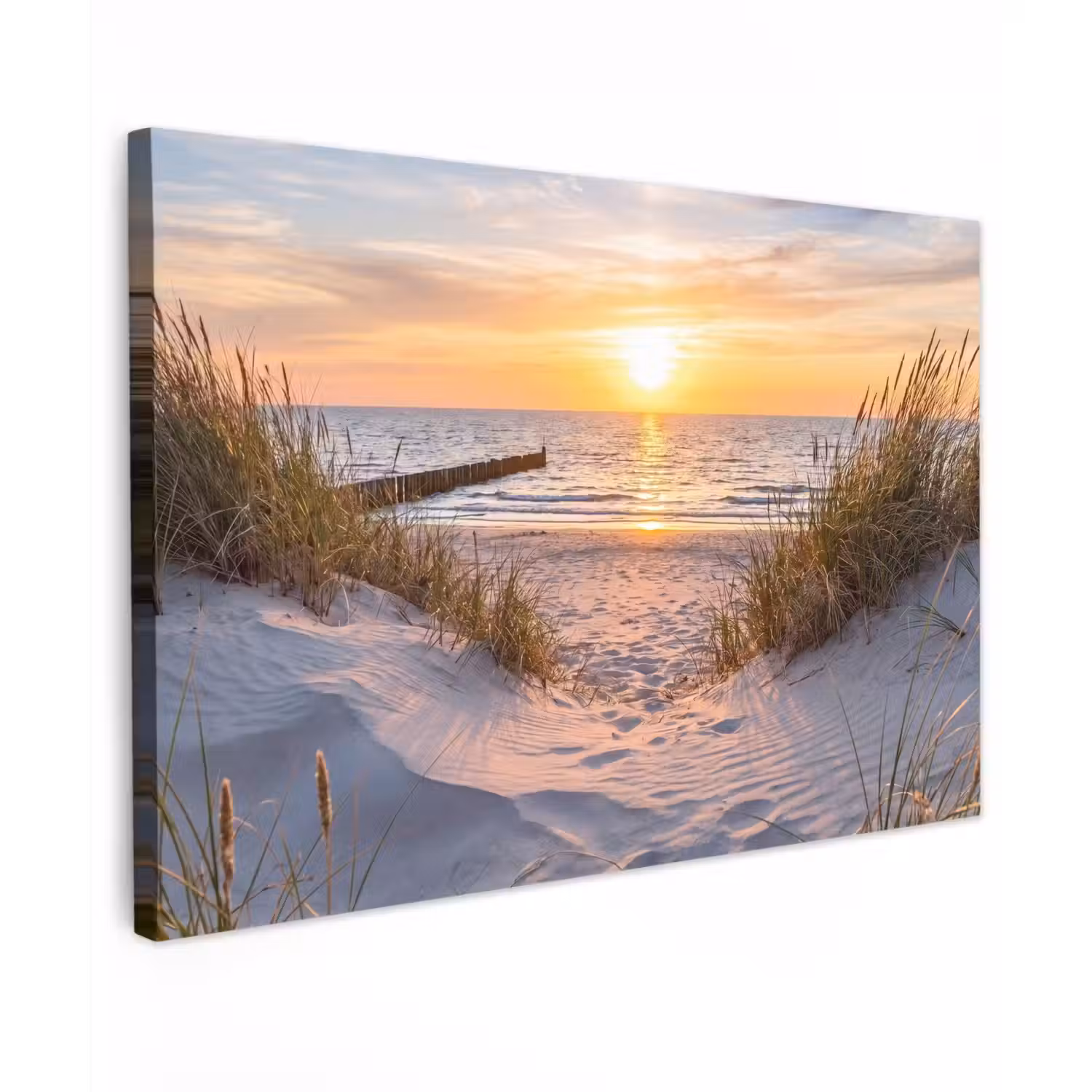 Strand - Zonsondergang - Natuur - Landschap canvas 2cm klein -z3d