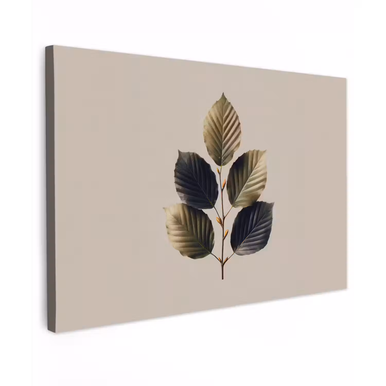 Beukenbladeren - Bruin - Groen - neutraal canvas 2cm klein -z3d