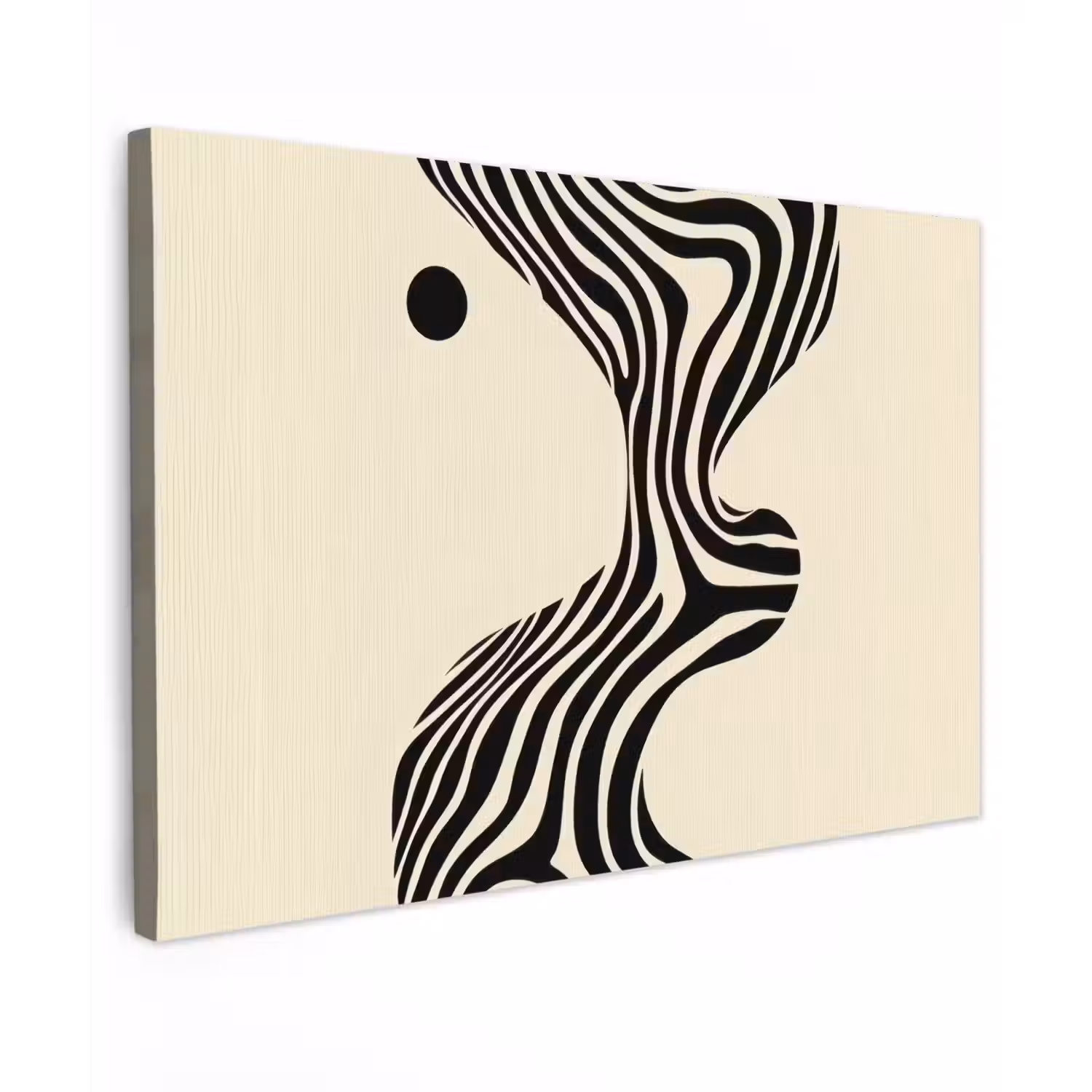 Beige - Lijnen - Golvend - Abstract canvas 2cm klein -z3d