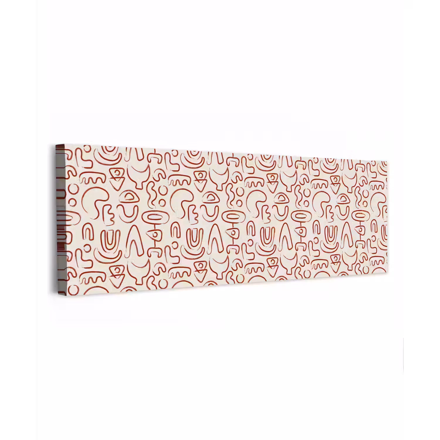Beige - Vormen - Rood - Patroon canvas 2cm klein 828 -z3d