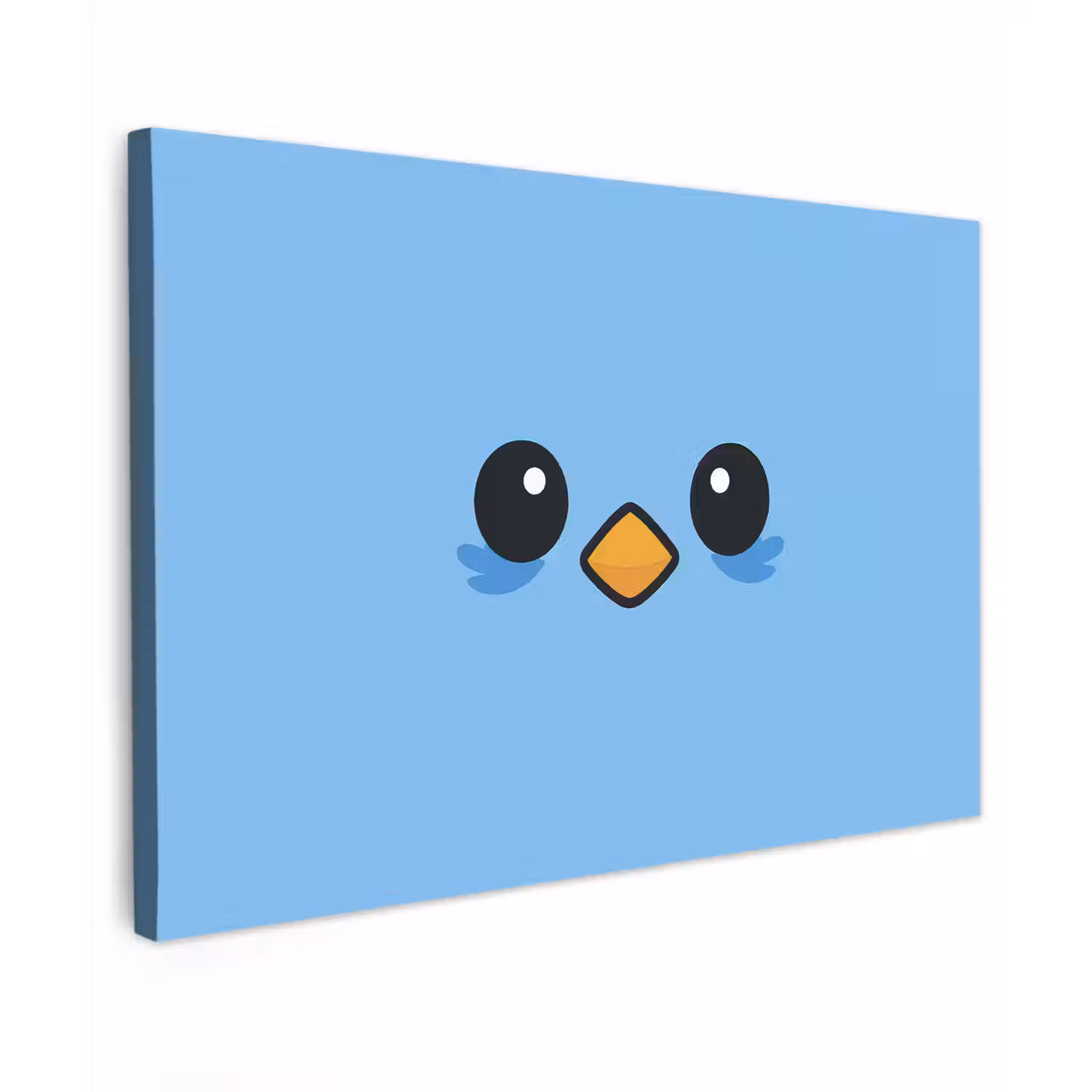 Vogel - Blauw - Eenvoudig canvas 2cm klein -z3d