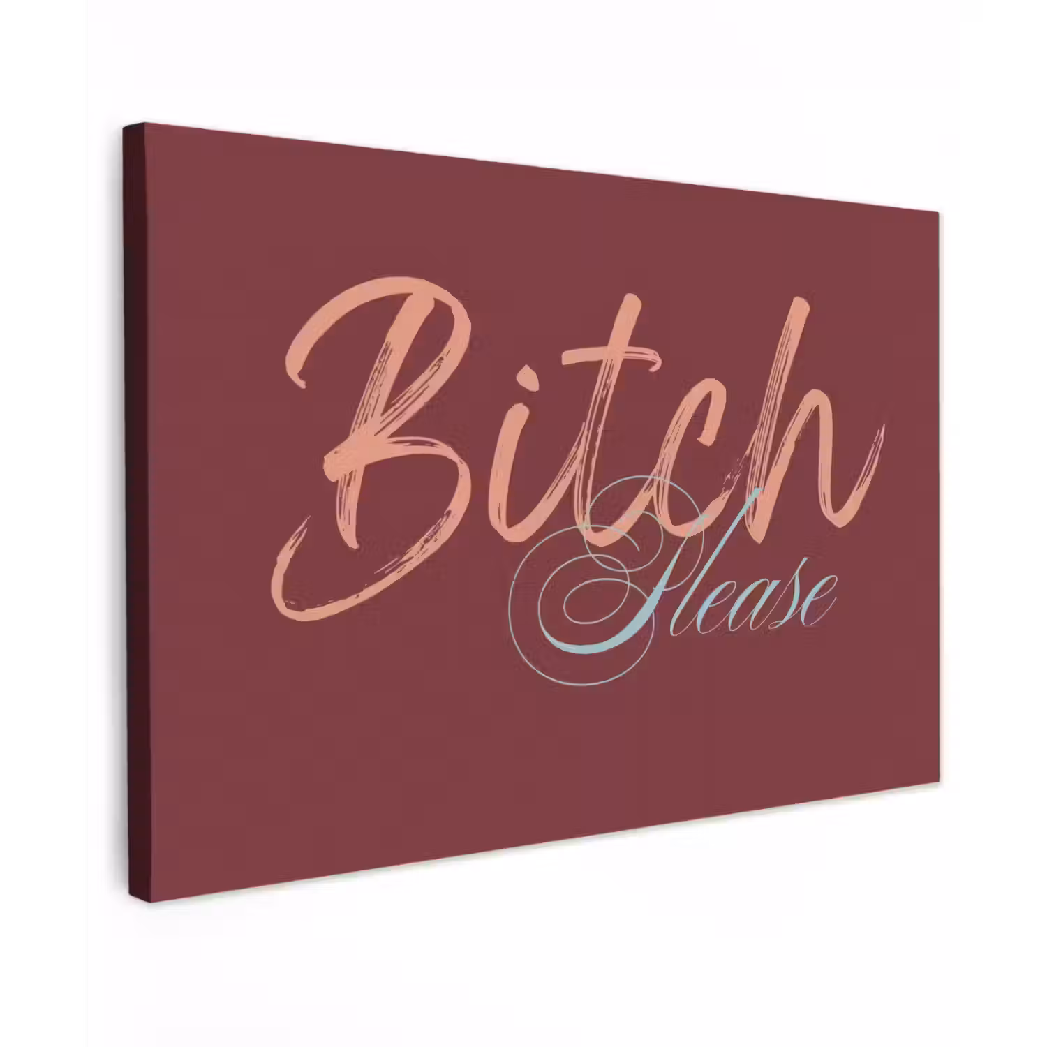 Bitch please - Rood - Blauw canvas 2cm klein -z3d