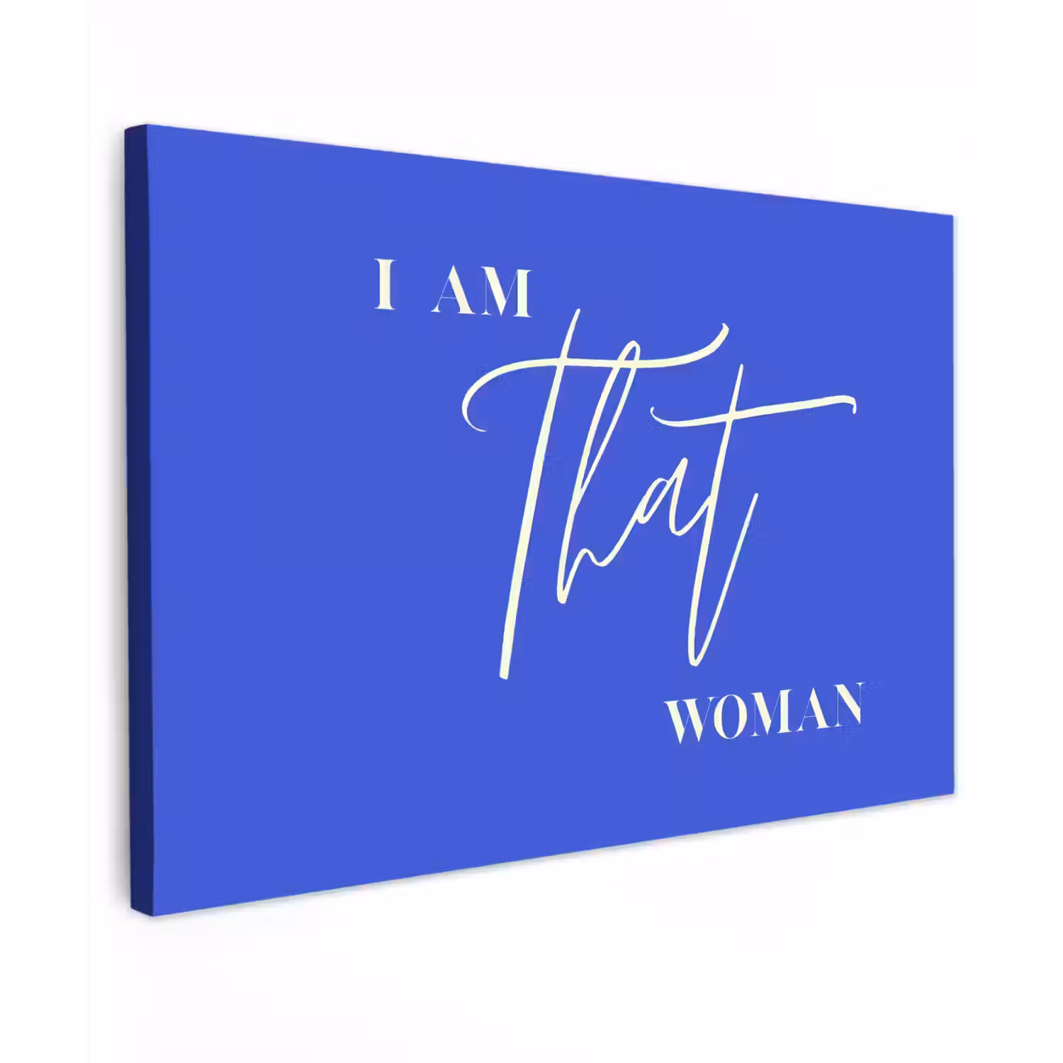 Blauw - I am that woman - Sierlijk - Minimalistisch canvas 2cm klein -z3d