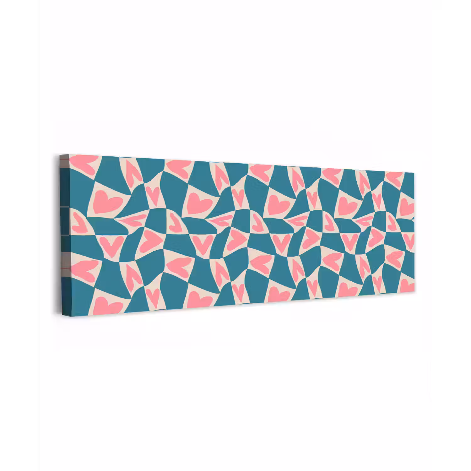 Blauw - Vlakken - Patroon - Hartjes canvas 2cm klein 828 -z3d