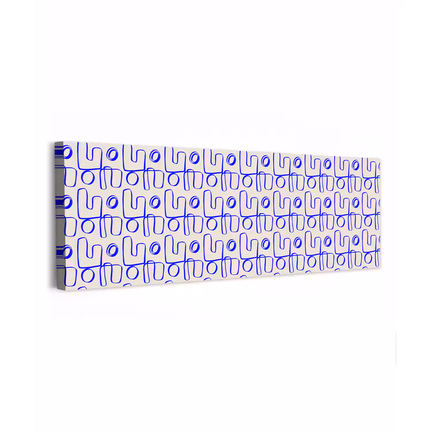Blauw - Patroon - Beige - Abstract canvas 2cm klein 828 -z3d