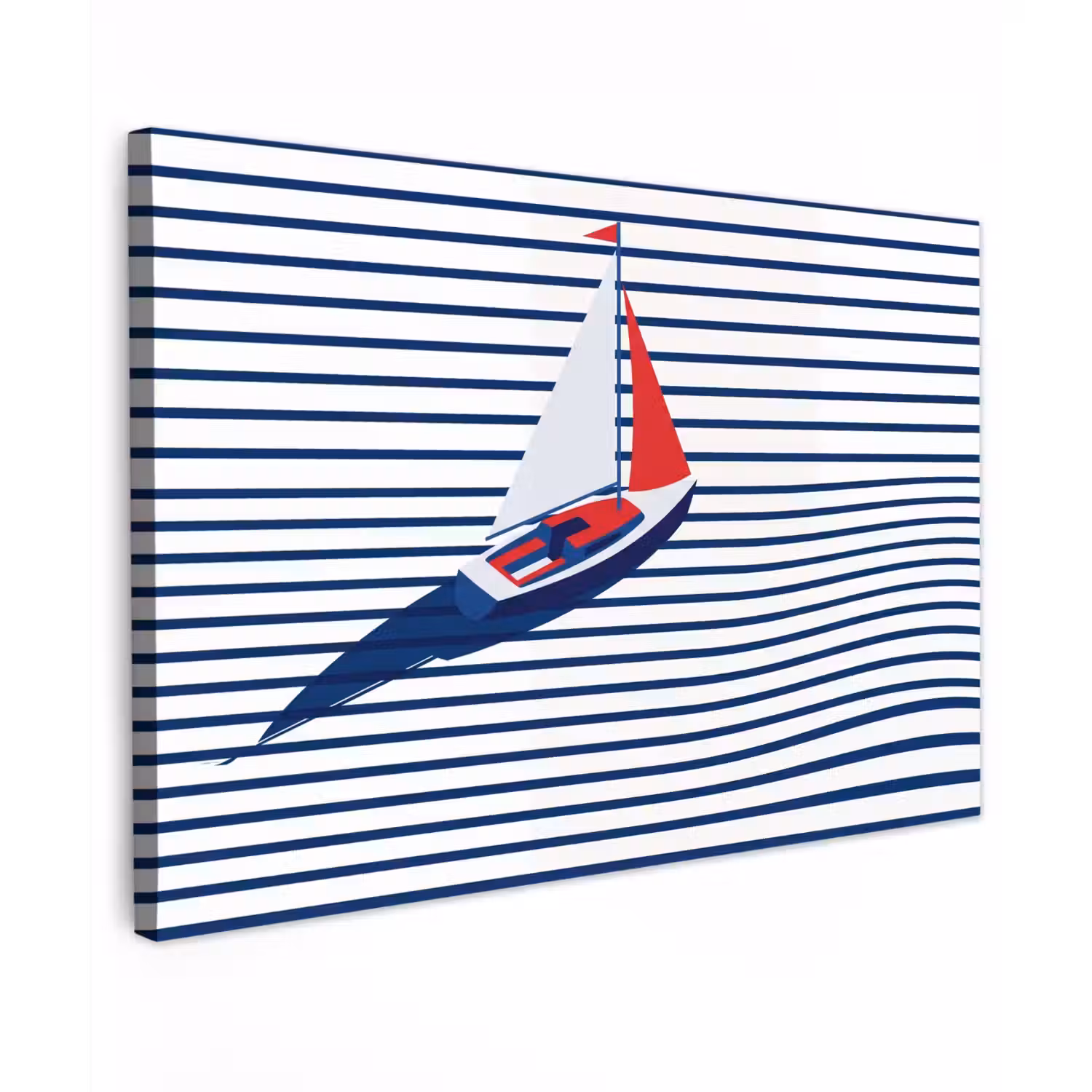 Boot - Water - Abstract - Blauw canvas 2cm klein -z3d
