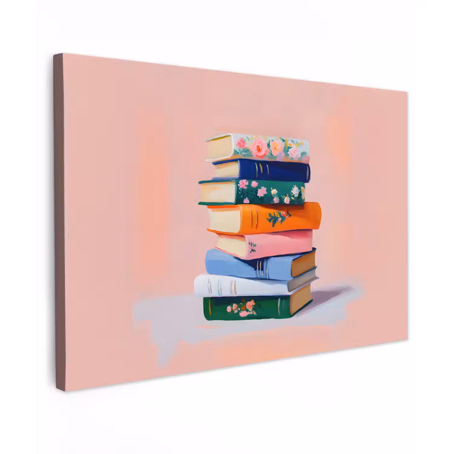 Boeken - Stapel - Kleurrijk canvas 2cm klein -z3d