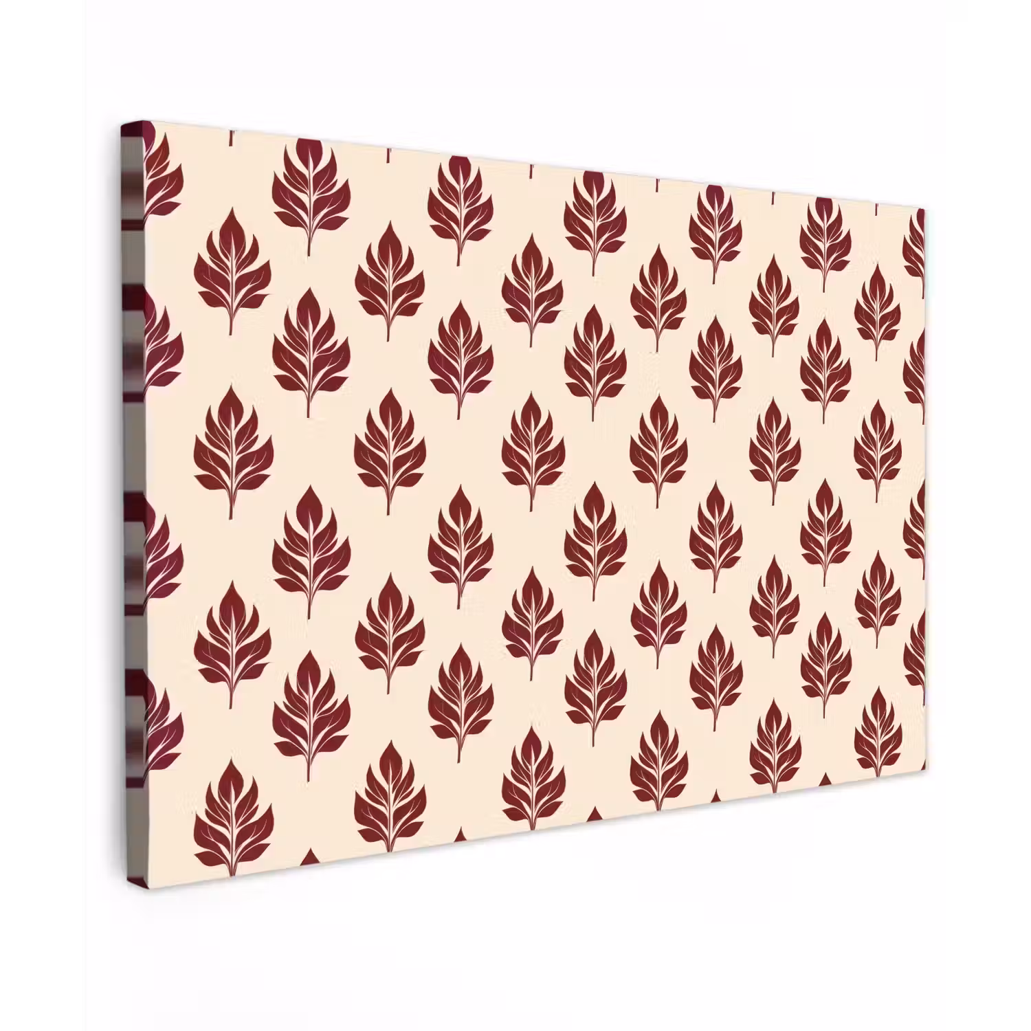 Botanisch - Patroon - Bordeaux canvas 2cm klein 34 -z3d