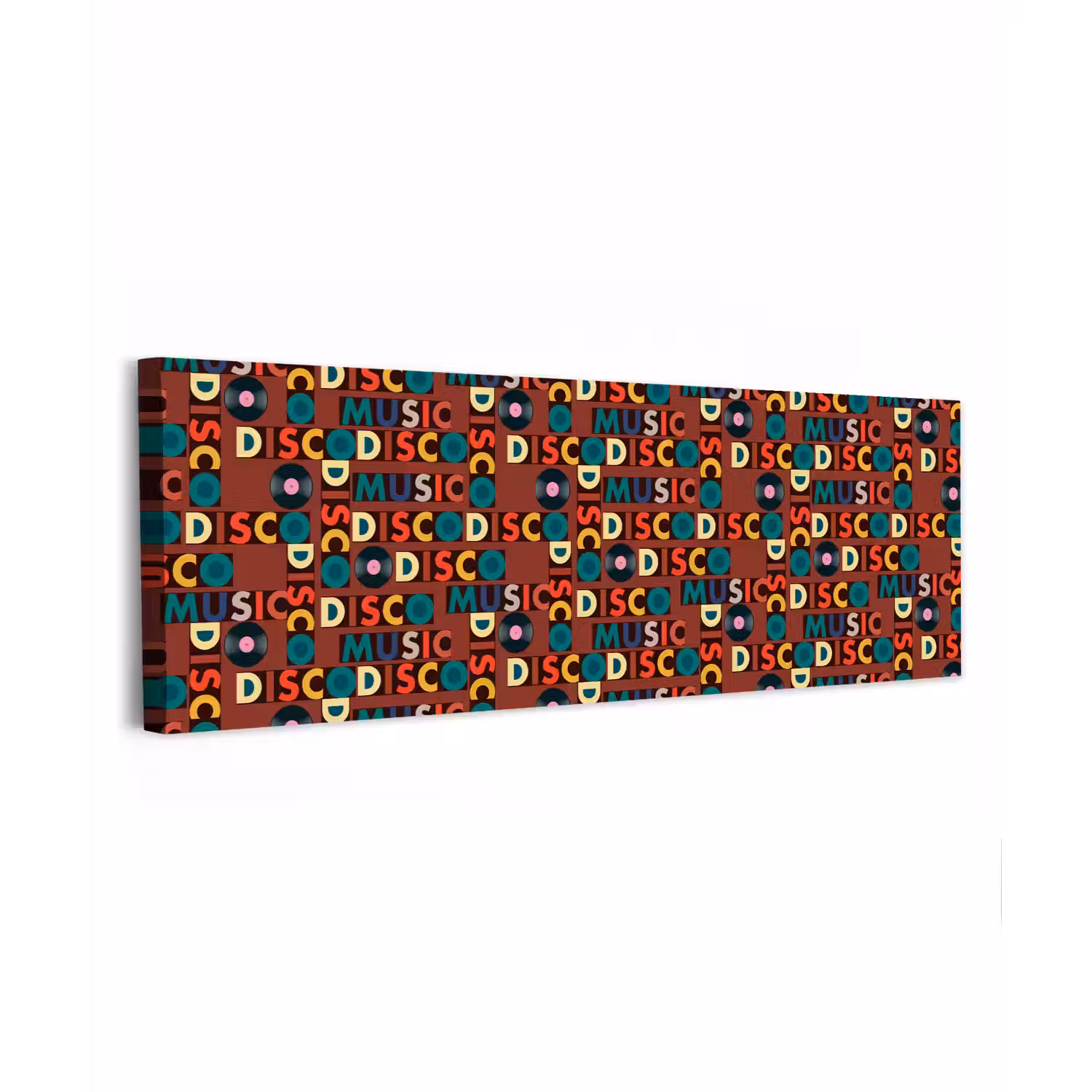 Bruin - Retro - Disco - Patroon canvas 2cm klein 828 -z3d