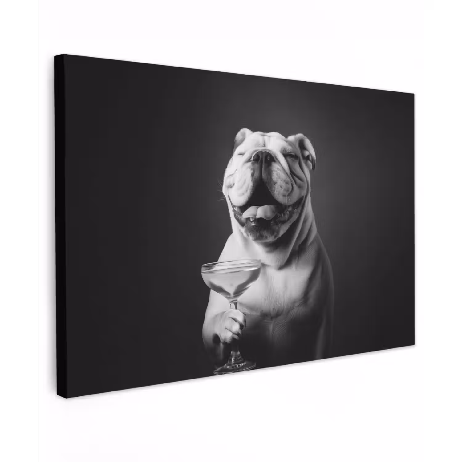 Buldog - Hond - Glas canvas 2cm klein -z3d