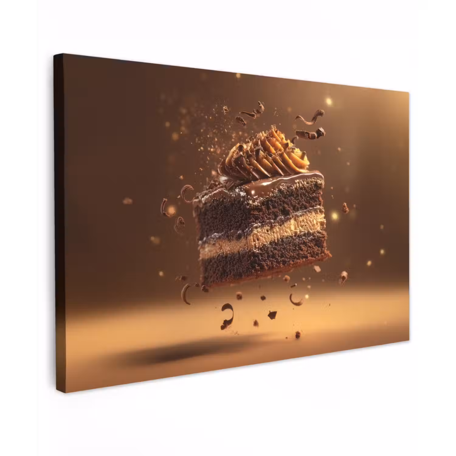 Taart - Chocolade - Eten - Brownie canvas 2cm klein -z3d
