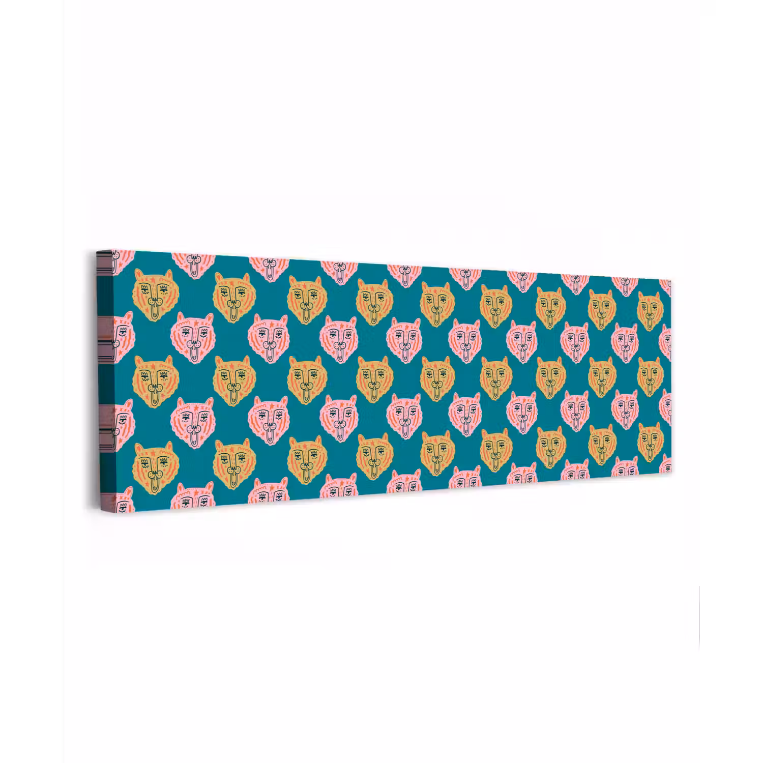 Kattengezichten - Sterren - Turquoise canvas 2cm klein 828 -z3d