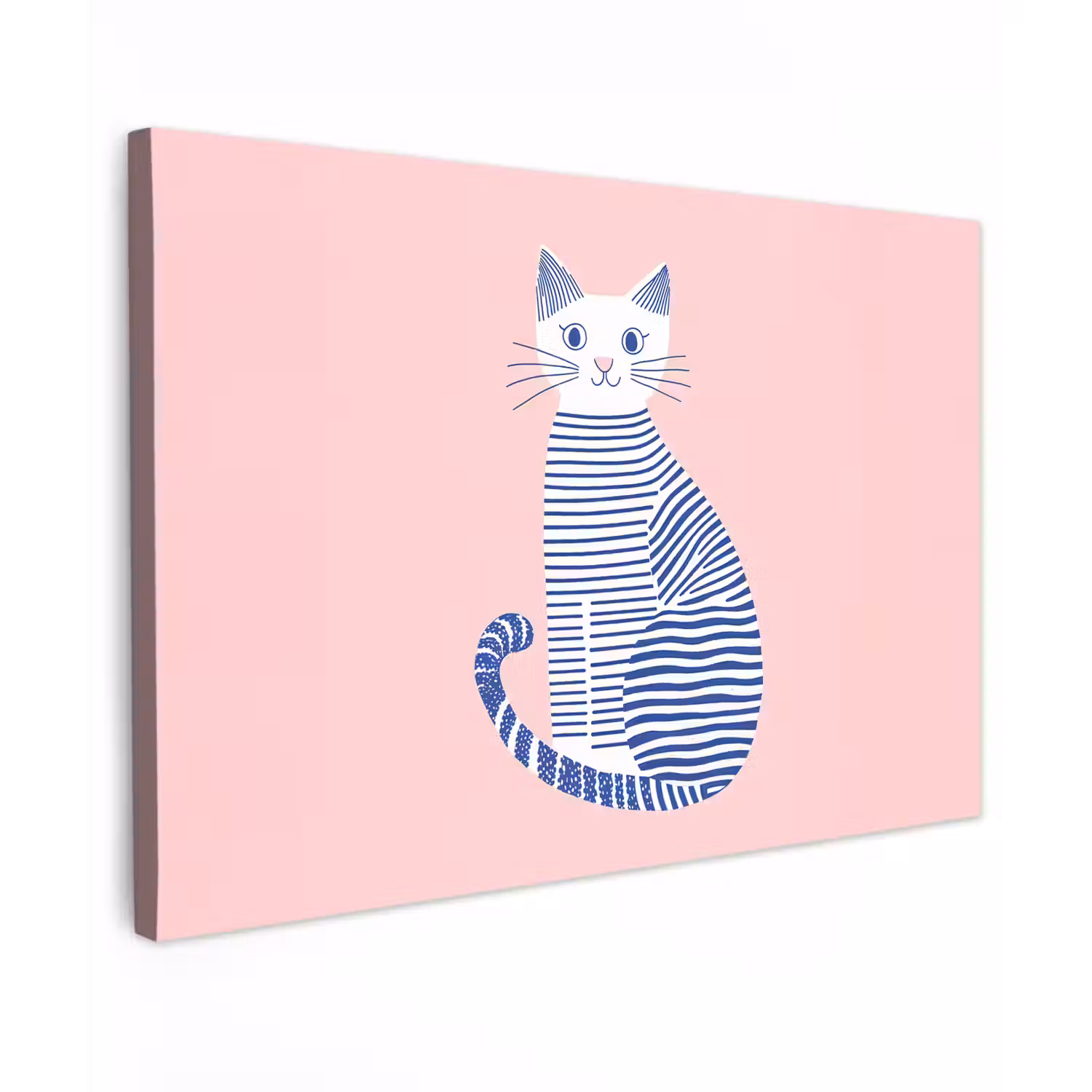 Kat - Illustratie - Minimalistisch - Roze canvas 2cm klein -z3d