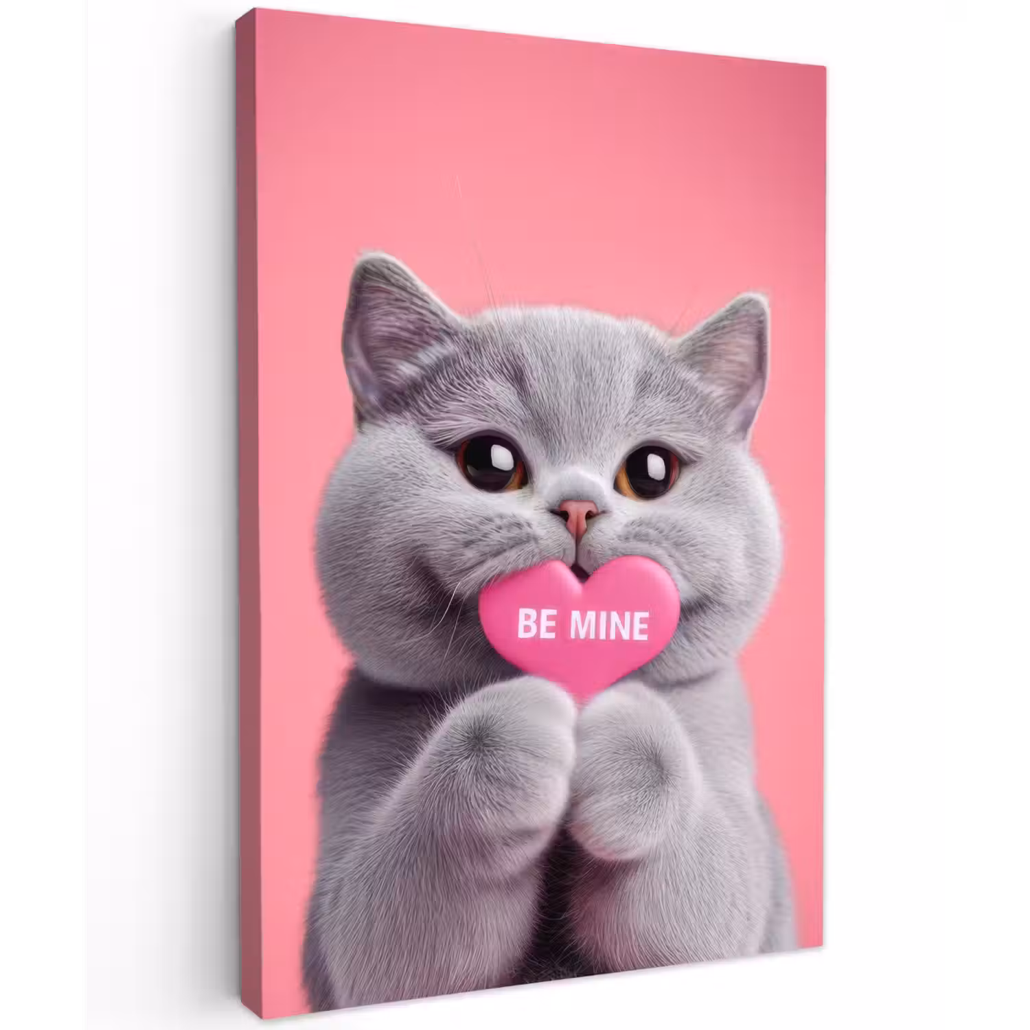 Kat - Valentijn - Roze - Liefde canvas 2cm klein -z3d