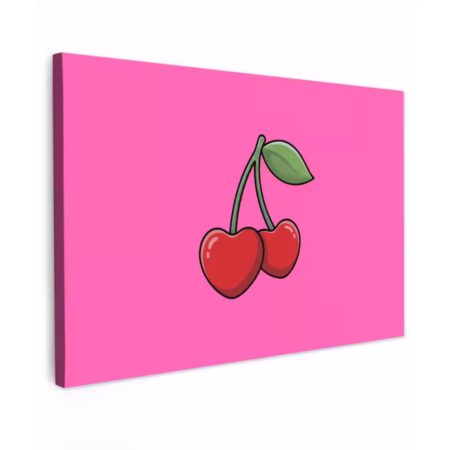 Kers - Roze - Fruit canvas 2cm klein -z3d