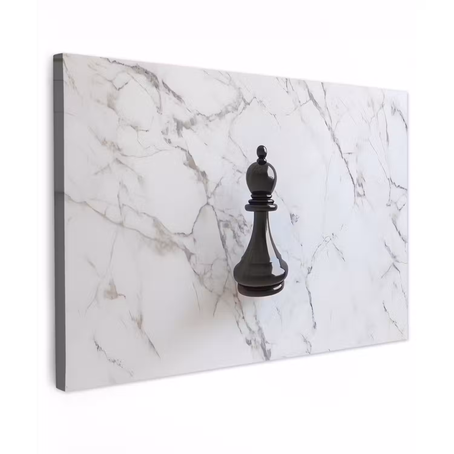 Schaakstuk - Loper - Zwart - Marmer canvas 2cm klein -z3d