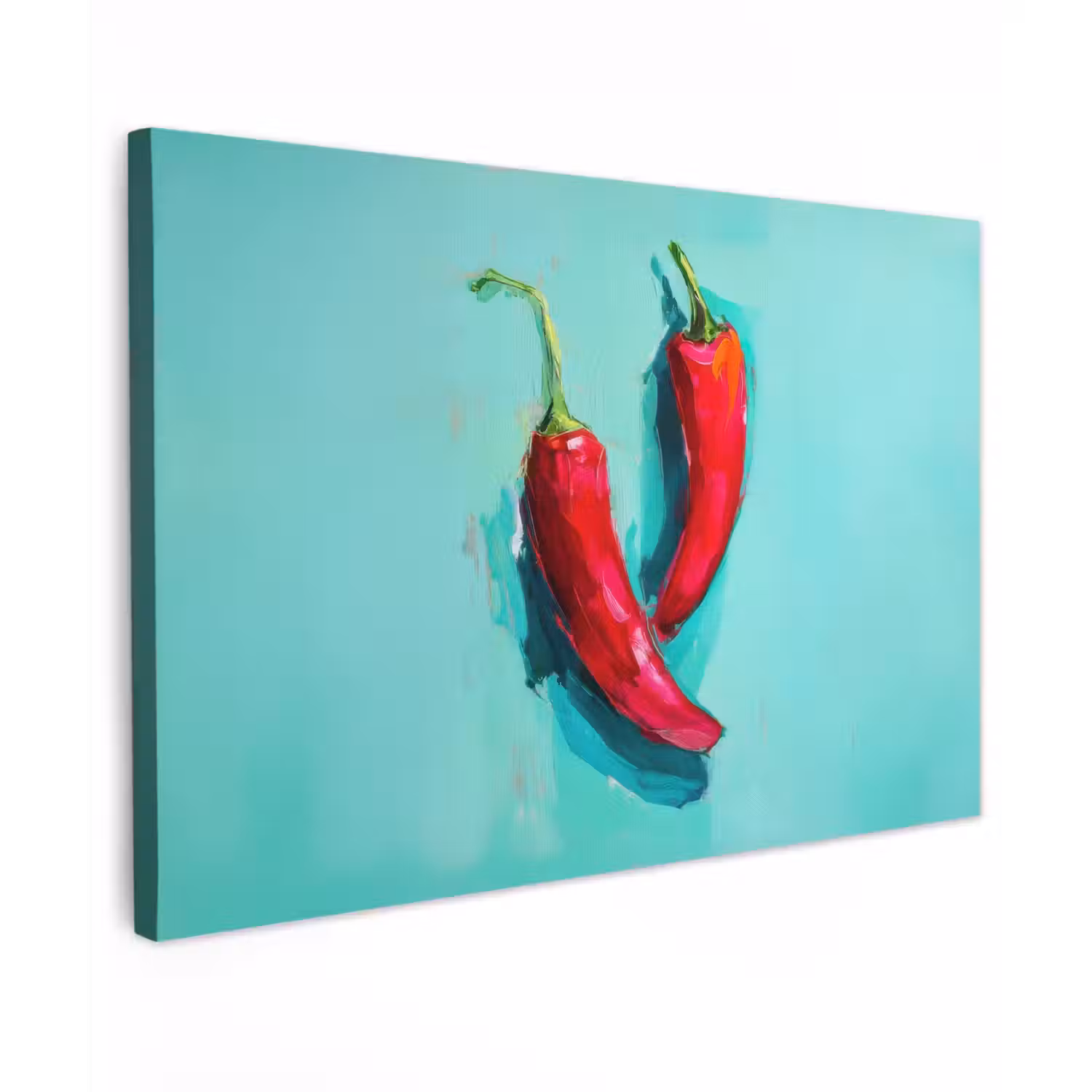 Chilipepers - Geverfd - Rood canvas 2cm klein -z3d