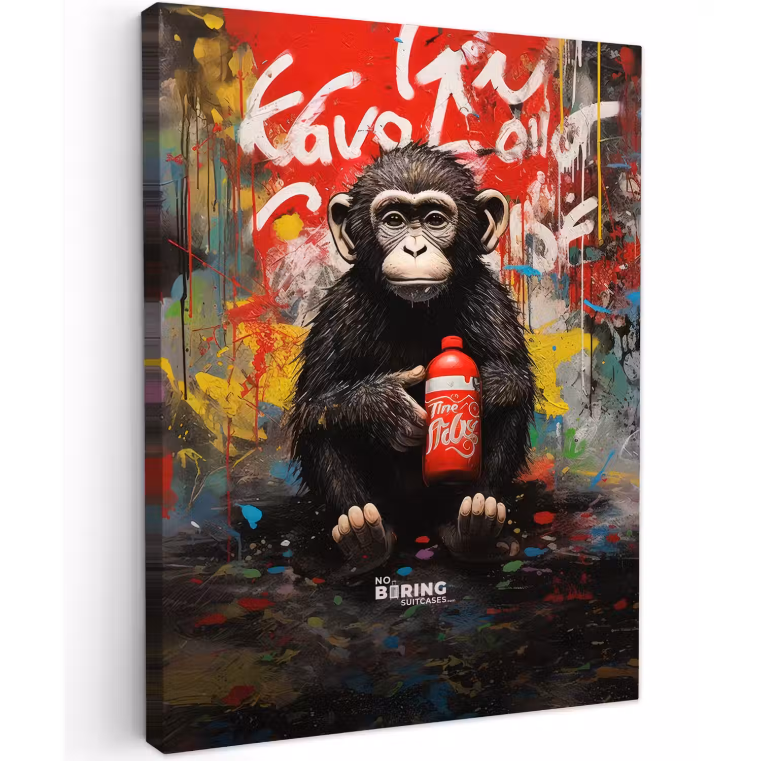 Chimpansee voor graffiti muur canvas 2cm klein -z3d