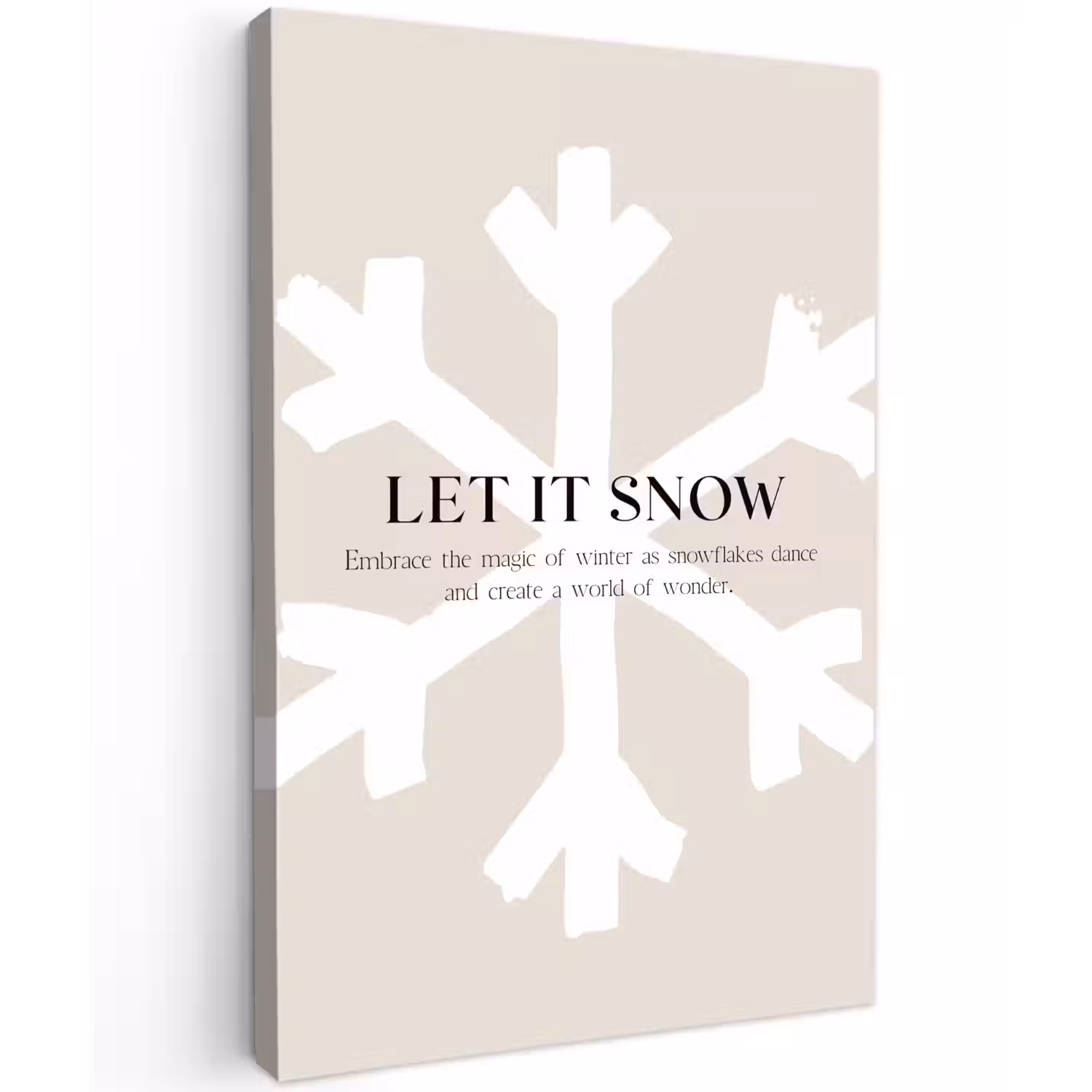 Kerst - Let it snow - Sneeuwvlok - Winter - Quotes canvas 2cm klein -z3d