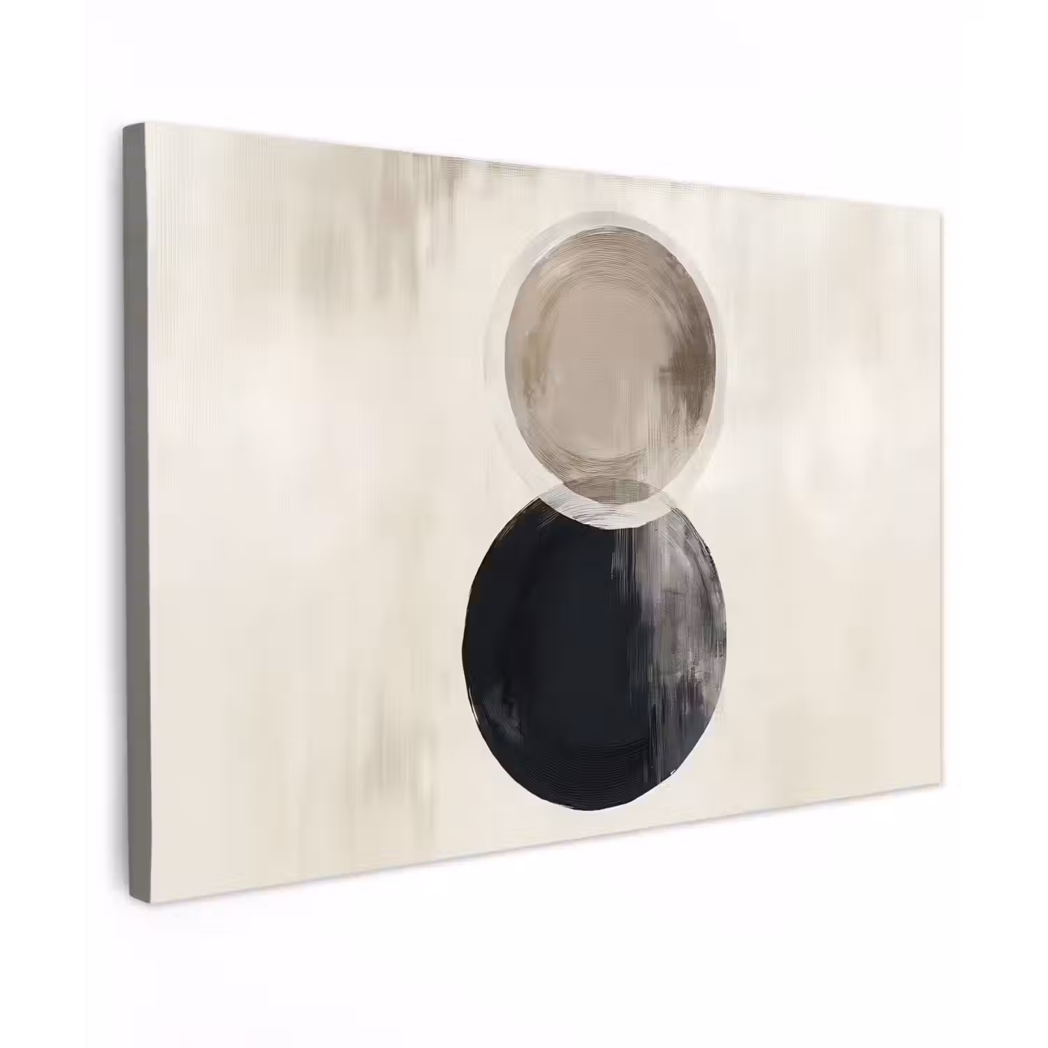 Cirkels - Vorm - Beige - Abstract canvas 2cm klein -z3d