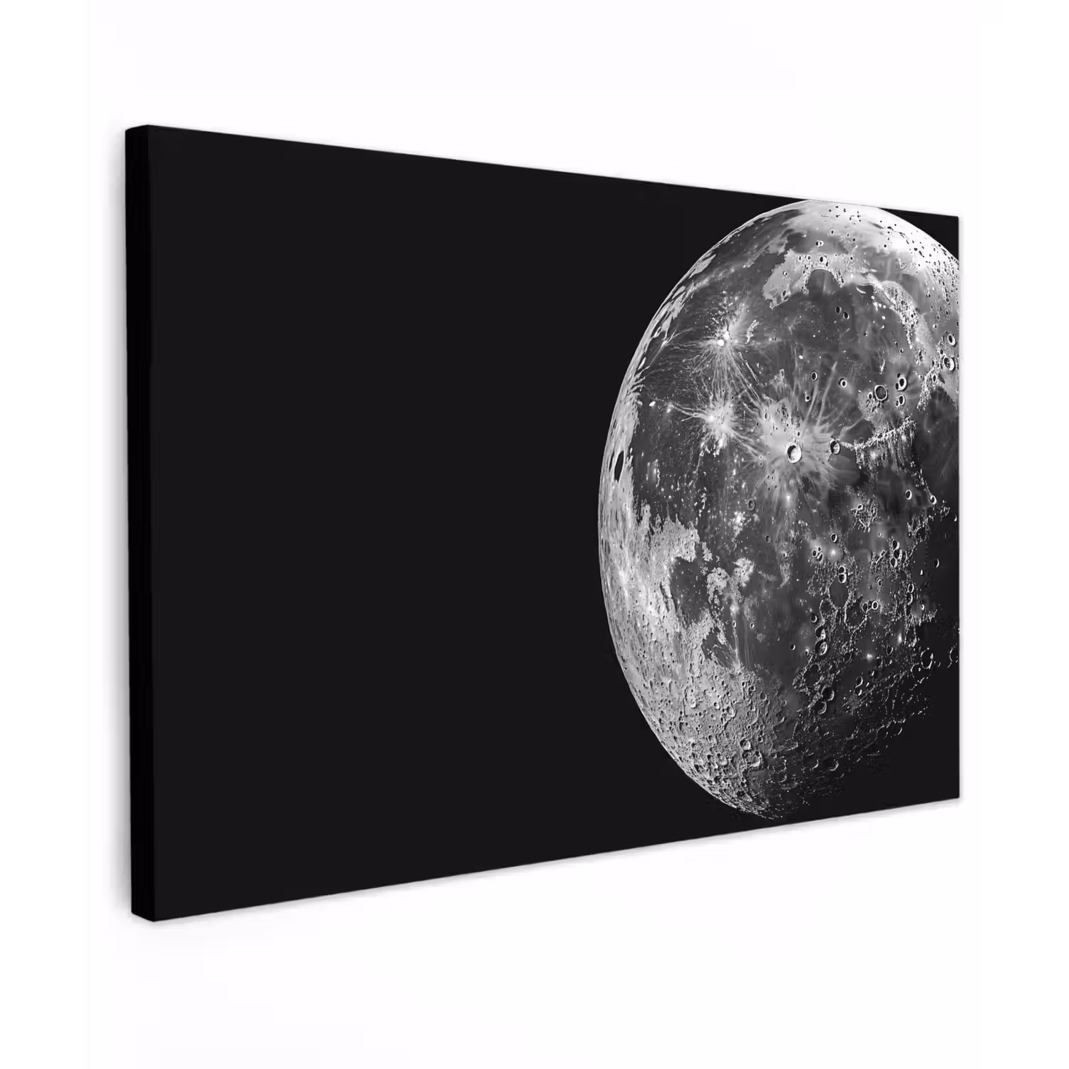 Close-up - Maan - Wit - Textuur canvas 2cm klein -z3d