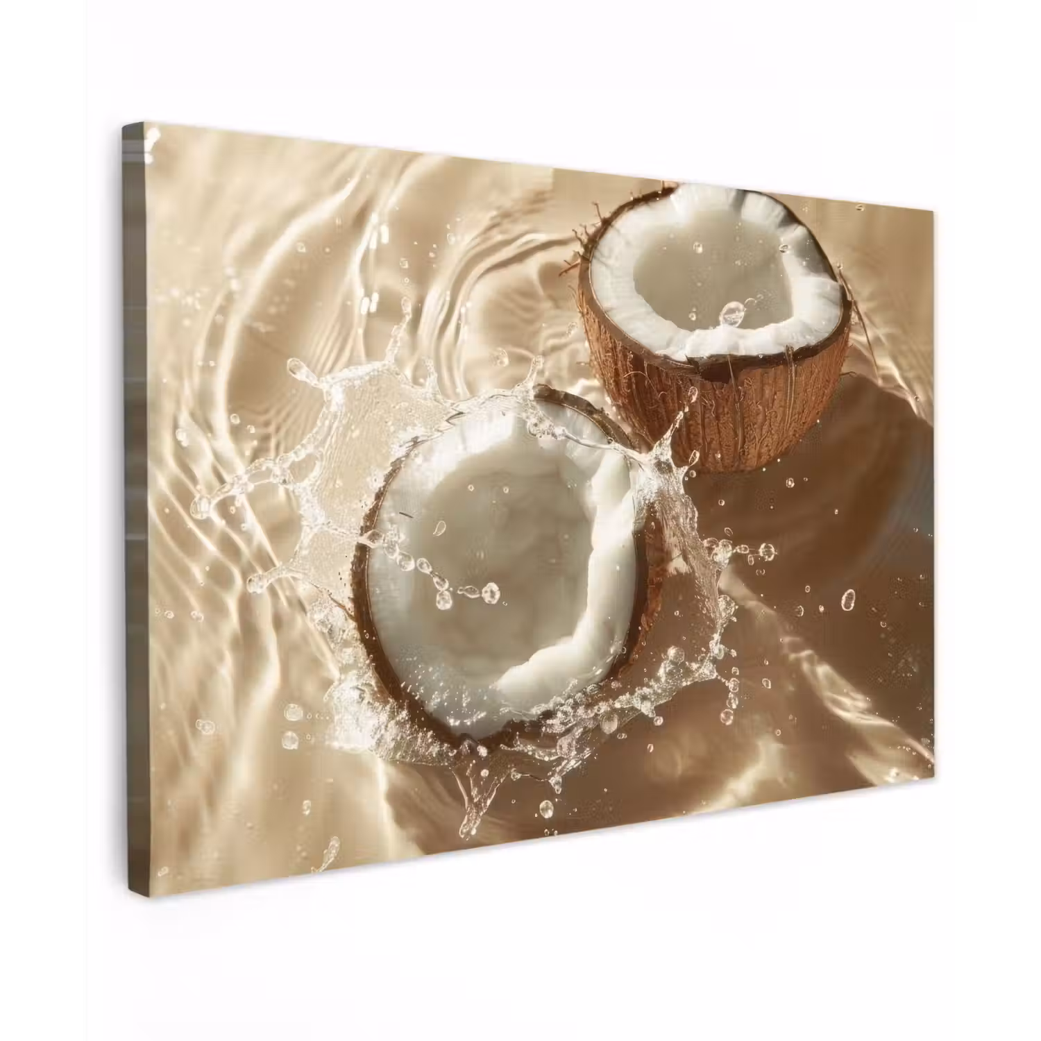 Kokosnoot - Water - Beige - Spetters canvas 2cm klein -z3d