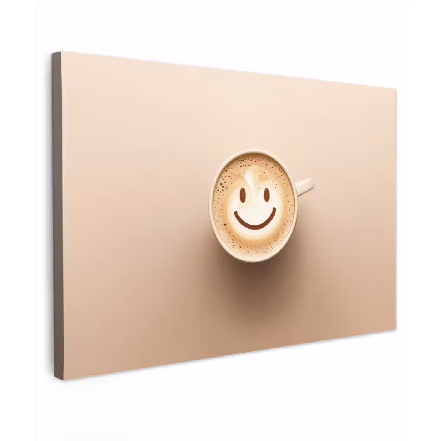 Koffie - Melkschuim - Lach - Beige canvas 2cm klein -z3d